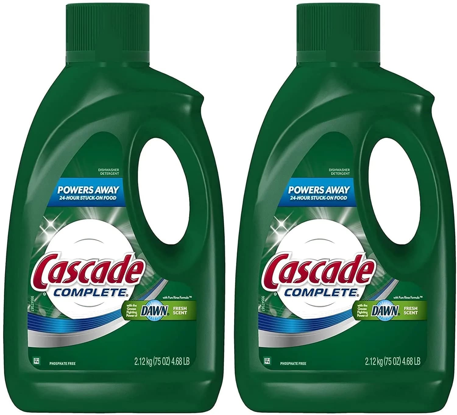 Cascade Complete Gel All-in-1 Dishwasher Detergent, 2 x 75 oz Bottles | Trusted by North American Dishwasher Brands - main product image