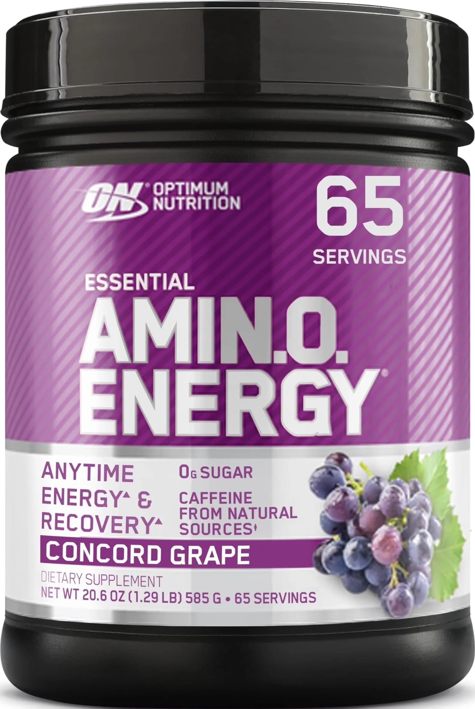 Optimum Nutrition Amino Energy Concord Grape 1.29 lb (585 g) | Energy & Muscle Recovery Blend - main product image