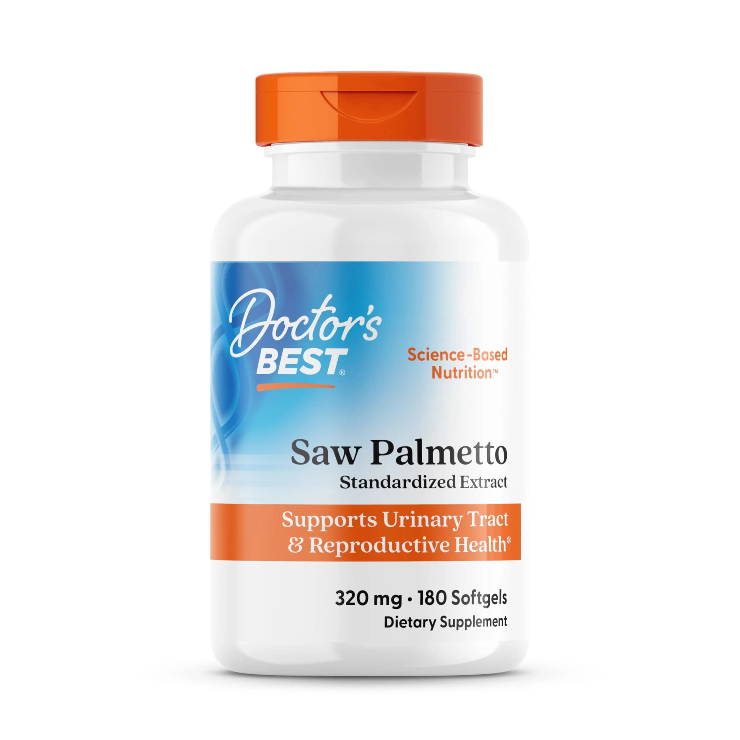 Doctor's Best Saw Palmetto Extract Supplement, Non GMO, 180 Ct Softgels | Prostate & Urinary Support - main product image