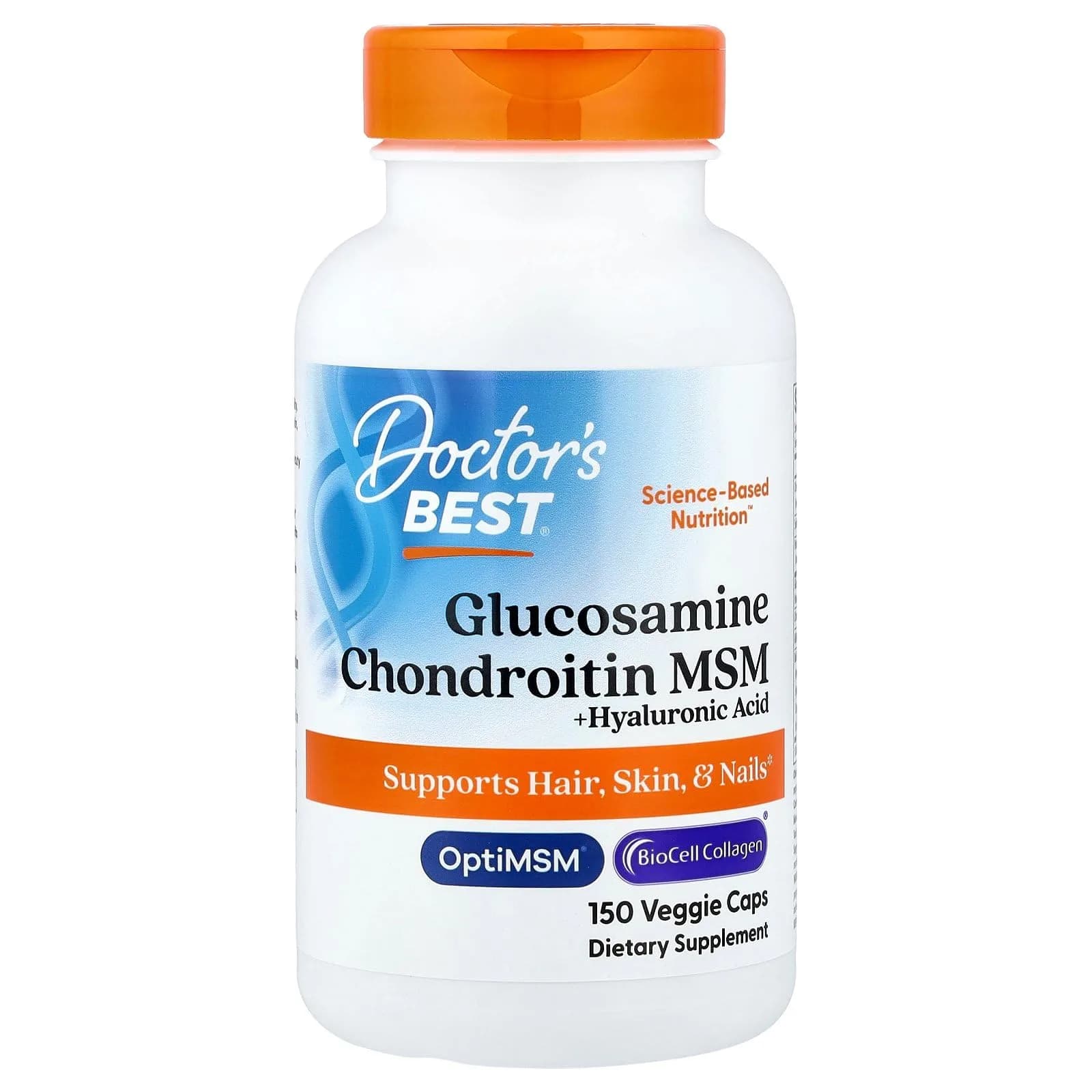 Doctor's Best Glucosamine Chondroitin MSM + Hyaluronic Acid 150 Capsules | Joint Support & Beauty Supplement - main product image