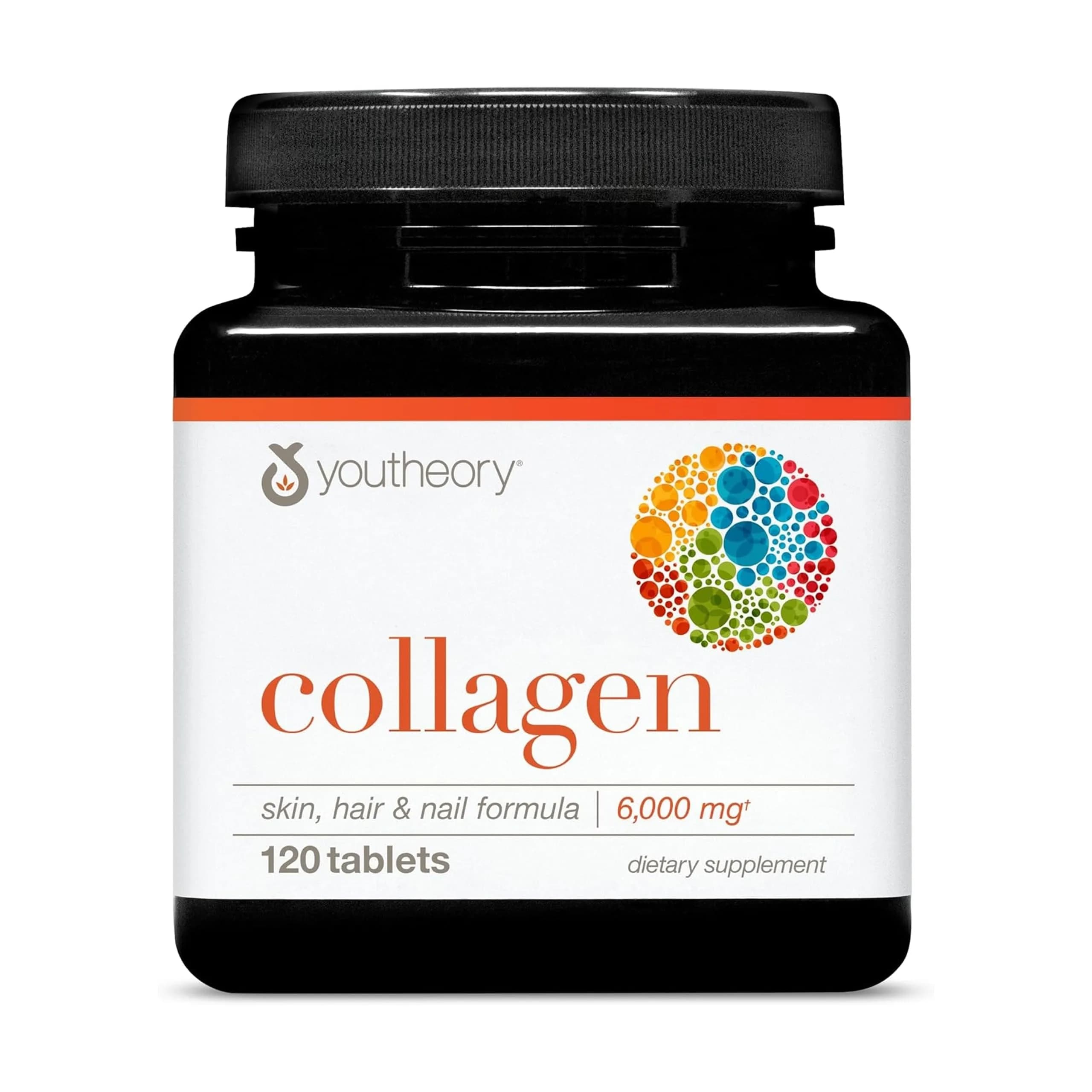 Youtheory Advanced Collagen 6,000 mg | Hydrolyzed Collagen Peptides & Vitamin C for Hair, Nails & Joints, 120 Tablets