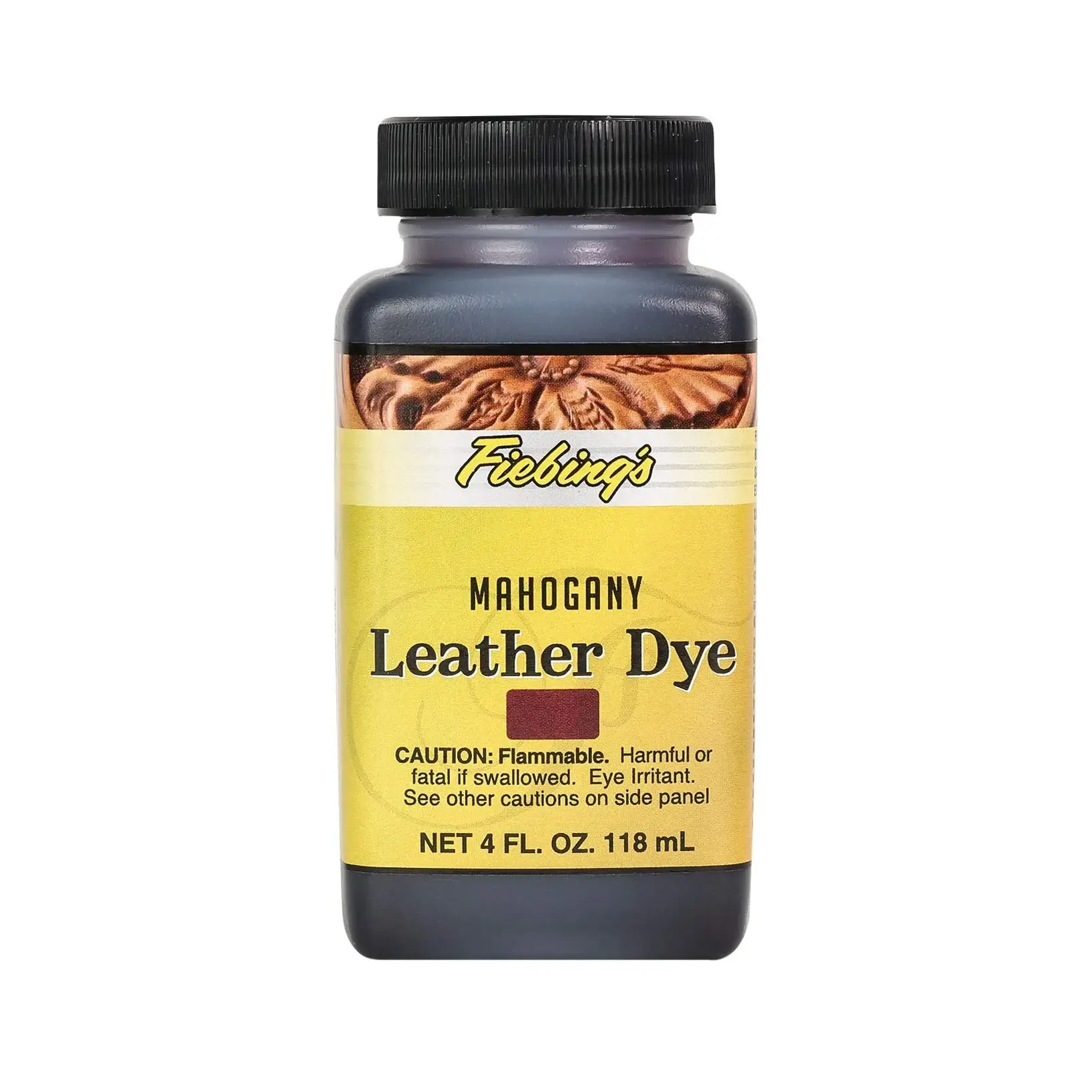 Fiebing's Leather Dye Mahogany 118ml (4 Fl Oz) | Alcohol-Based Penetrating Dye for All Leather Types - main product image