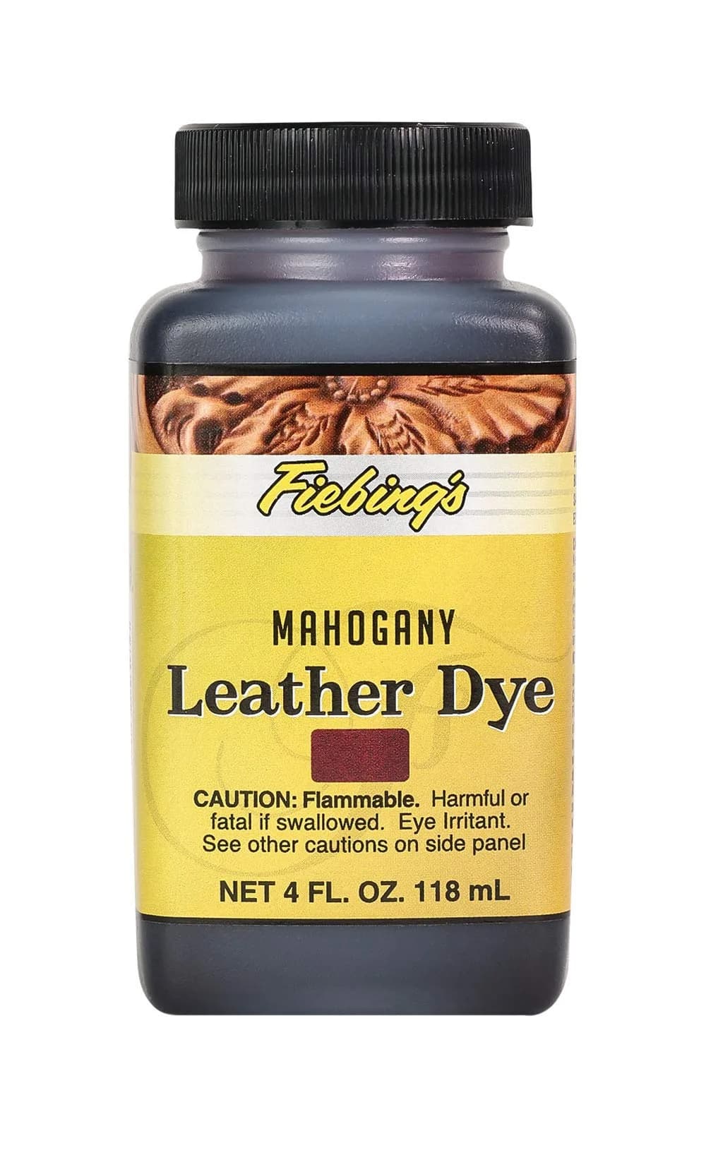 Fiebing's Leather Dye Mahogany 118ml (4 Fl Oz) | Alcohol-Based Penetrating Dye for All Leather Types - main product image