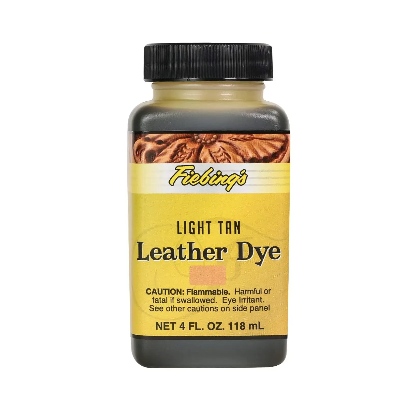 Fiebing's Leather Dye 4oz Light Tan - Alcohol-Based Penetrating Dye for Leather & Wood - main product image