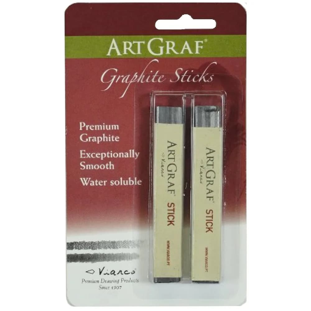 ArtGraf Water-soluble Graphite Sticks Grey 2 Count (Pack of 1) | Artist Drawing & Painting Tool - main product image