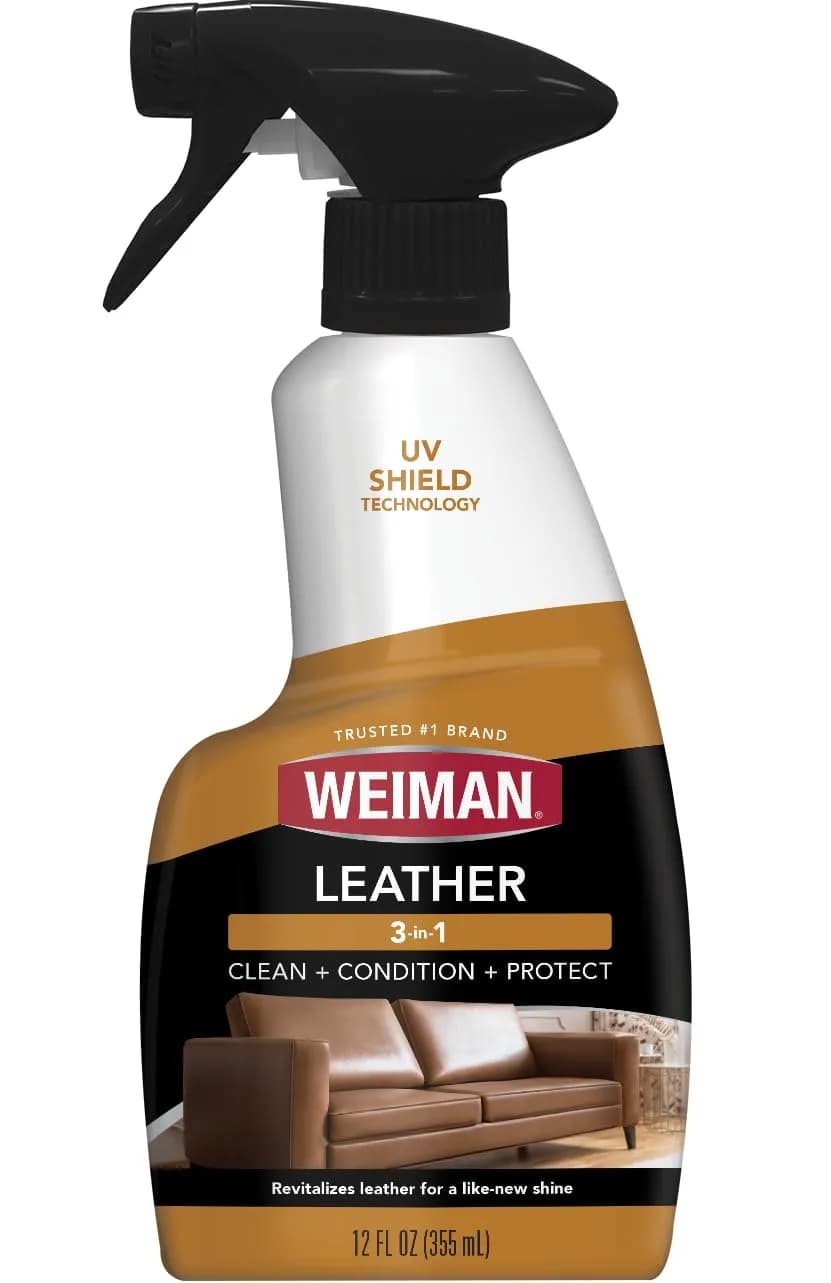 Weiman Leather Cleaner & Conditioner Spray 355ml (12 Fl Oz) | UV Protection for Auto Interiors & Furniture - main product image