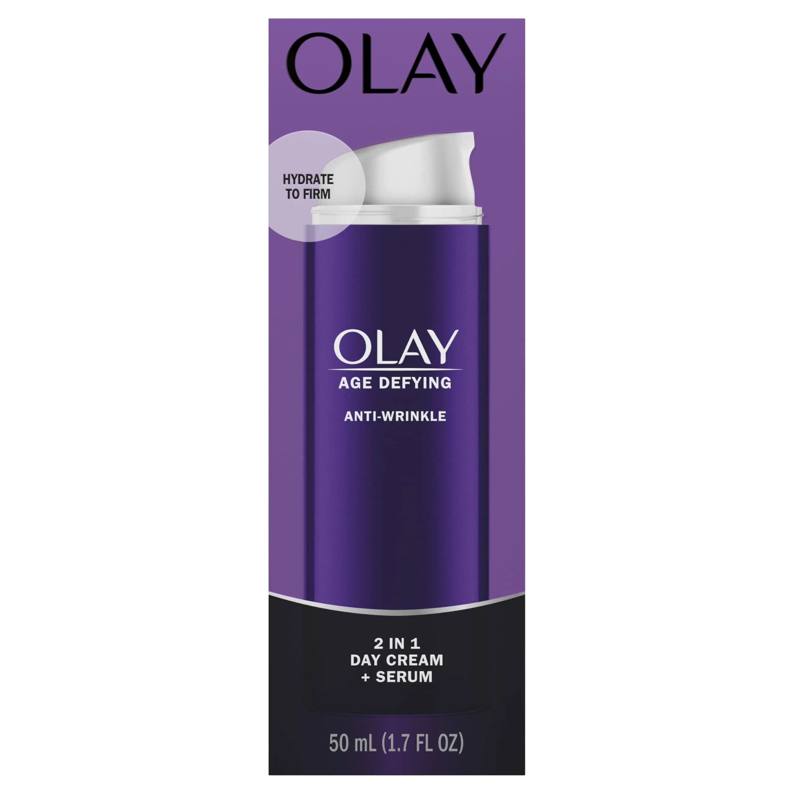 Olay Age Defying 2-in-1 Day Cream Plus Serum with Aloe Vera 50ml (1.7 Fl Oz) | Reduces Fine Lines & Firms Skin - main product image