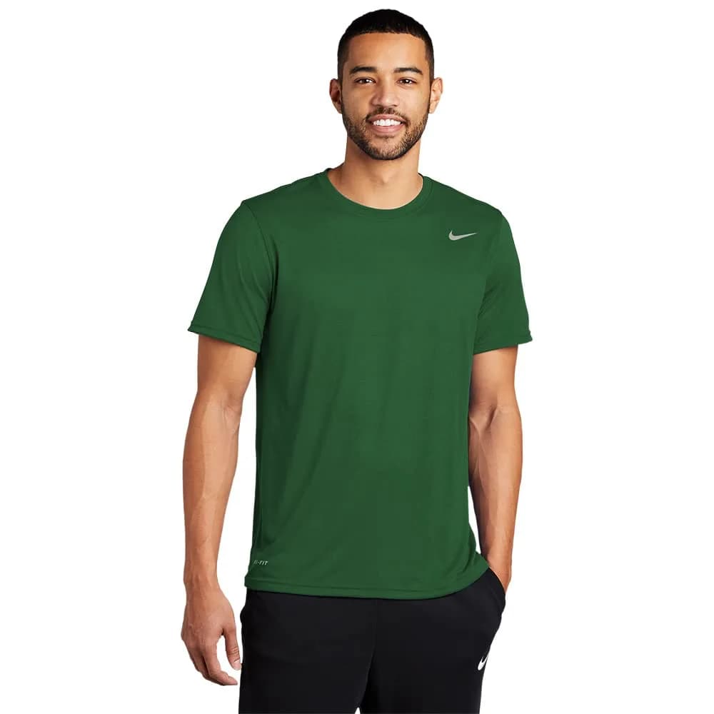 Nike Men's Legend Short Sleeve Tee, Dark Green, L | Moisture-Wicking Dri-FIT Fabric for Active Men