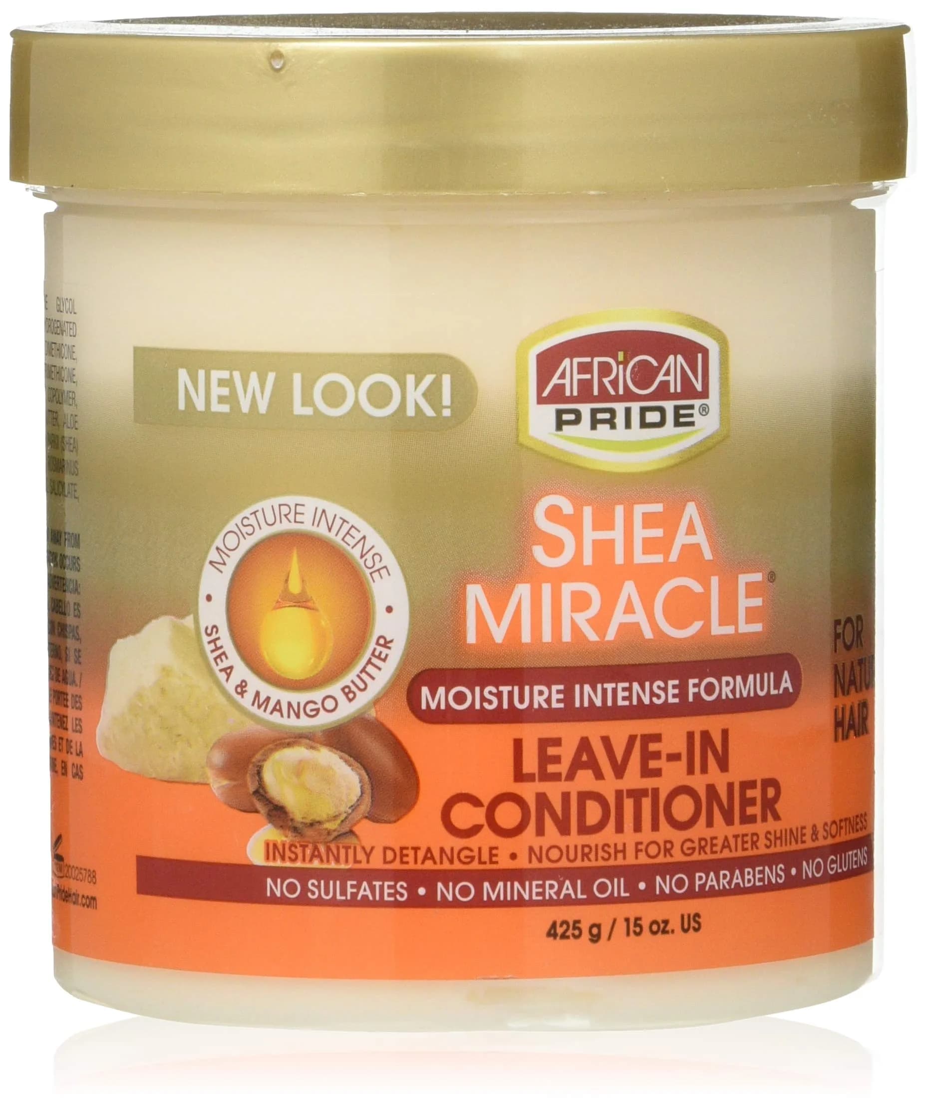 African Pride Shea Butter Miracle Leave-in Conditioner 425ml (15 Fl Oz) | Detangles Curls for Shine & Softness