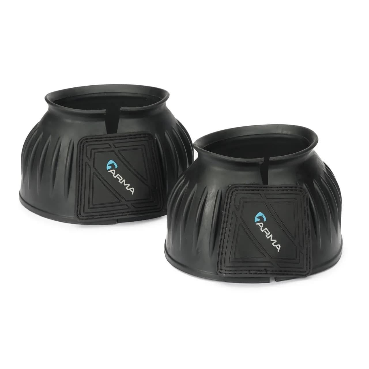 Shires Equine Horse Arma Overreach Bell Boots | Heavy-Duty Shock Absorbing Rubber (Full Size, Black)