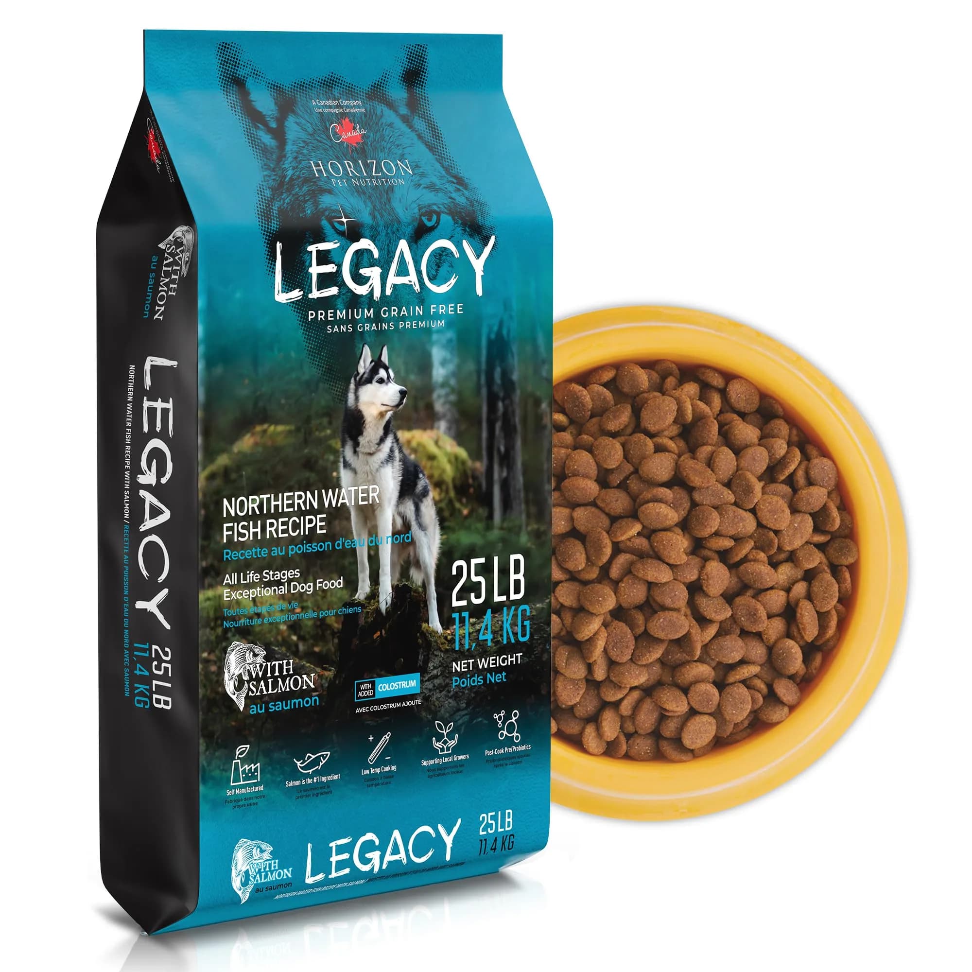 LEGACY High Protein Dog Food — Salmon First, Grain-Free, Immunity Support, All Life Stages, 11.34kg (25 lb)