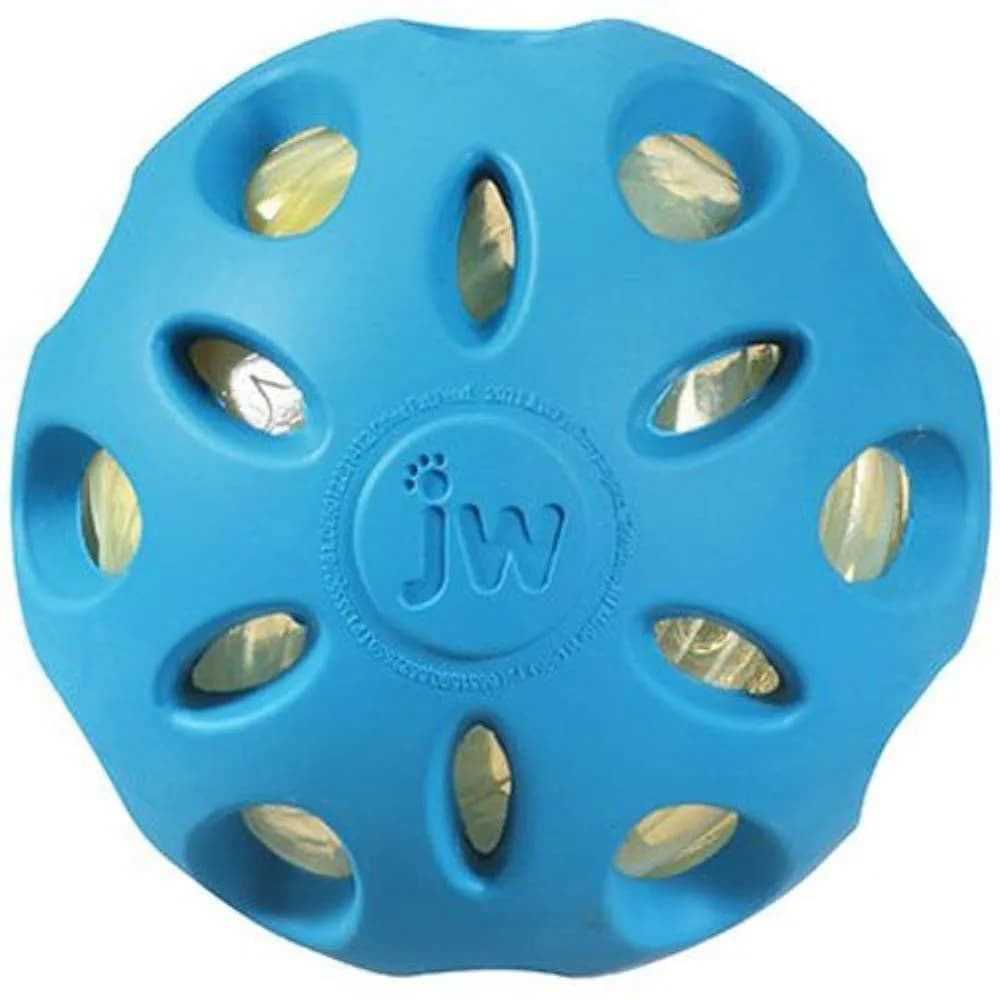 JW Petmate Crackle Heads Crackle Ball Crunchy Noise Chew Toy for Dogs Assorted Colors, Medium 3' Diameter | Durable & Safe Chew Toy