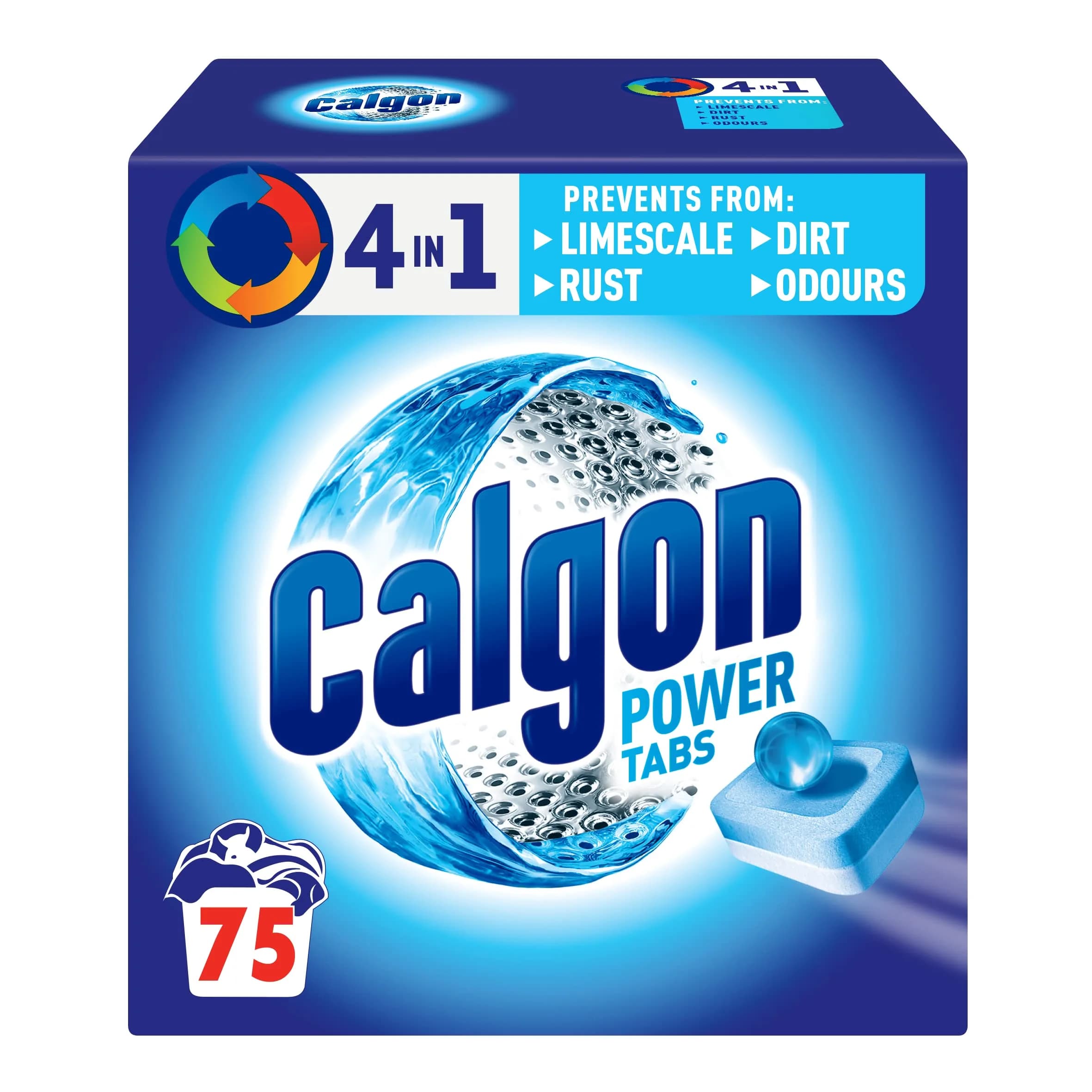 Calgon 4-in-1 Washing Machine Cleaner Tablets 75 Count | Deep Limescale & Odor Removal
