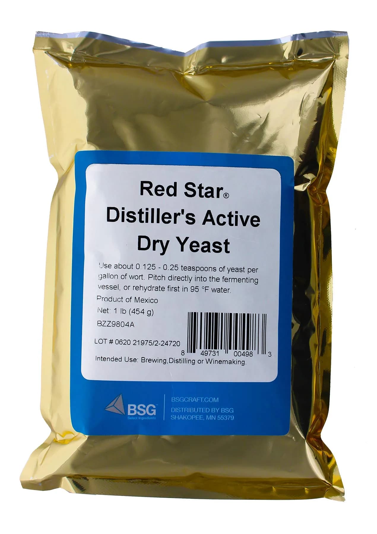 Red Star Distiller's Active Dry Yeast 454 g (1 lb) | High Alcohol Yield for Grain Mash Fermentation - main product image