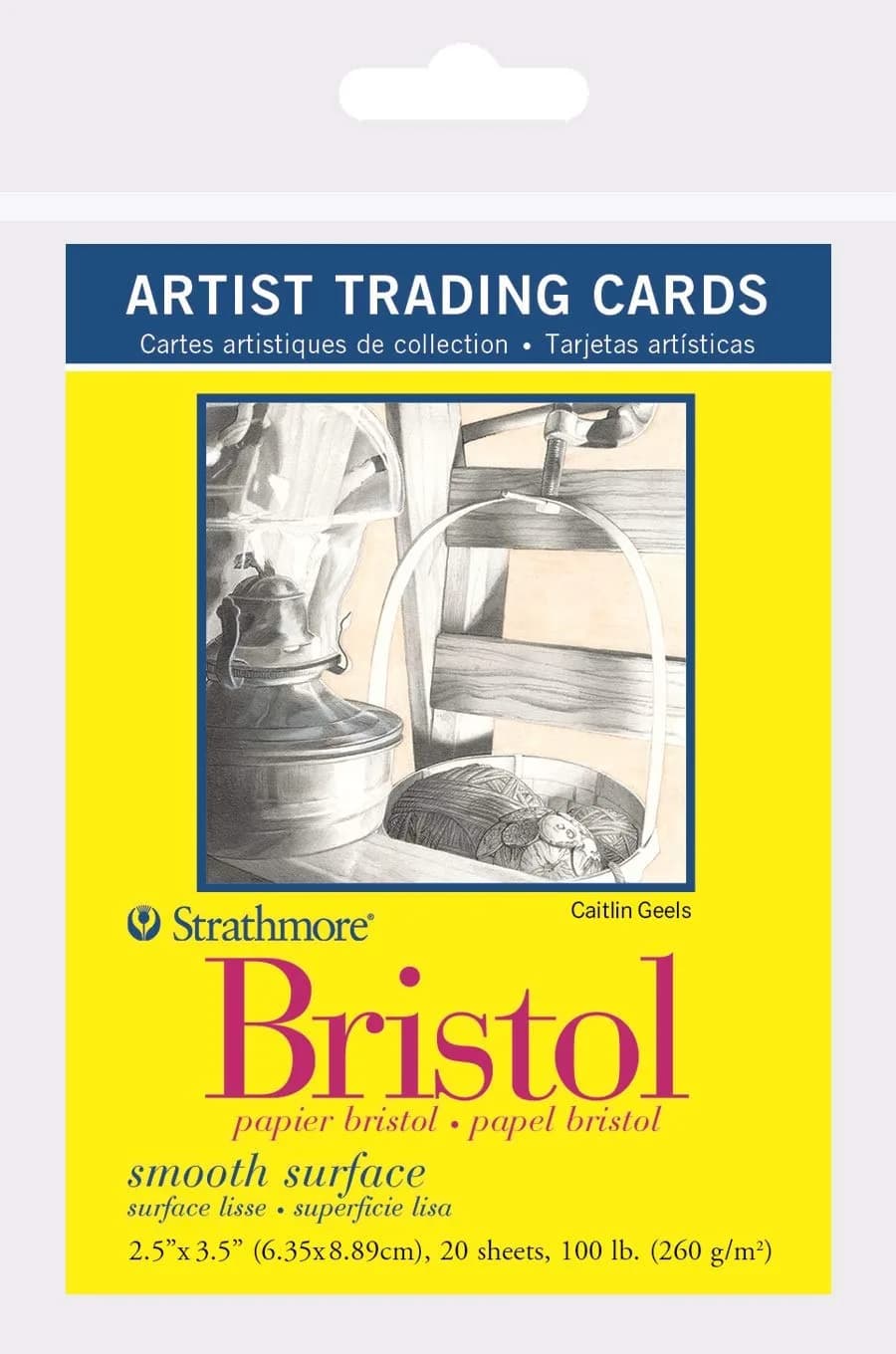 Strathmore 300 Series Bristol Artist Trading Cards, Smooth Surface, 20 Sheets | 2.5x3.5 inch, 100lb Paper