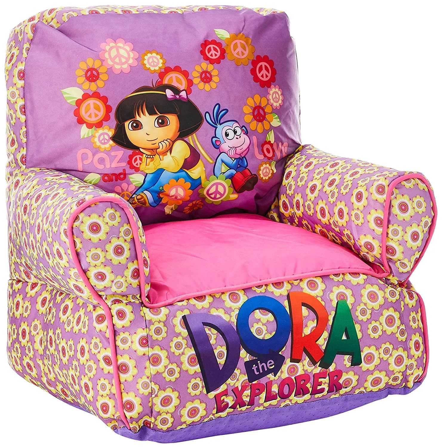 Nickelodeon Dora the Explorer Bean Bag Sofa Chair, Purple | Kid-Friendly, Lightweight Lounge Seat - main product image