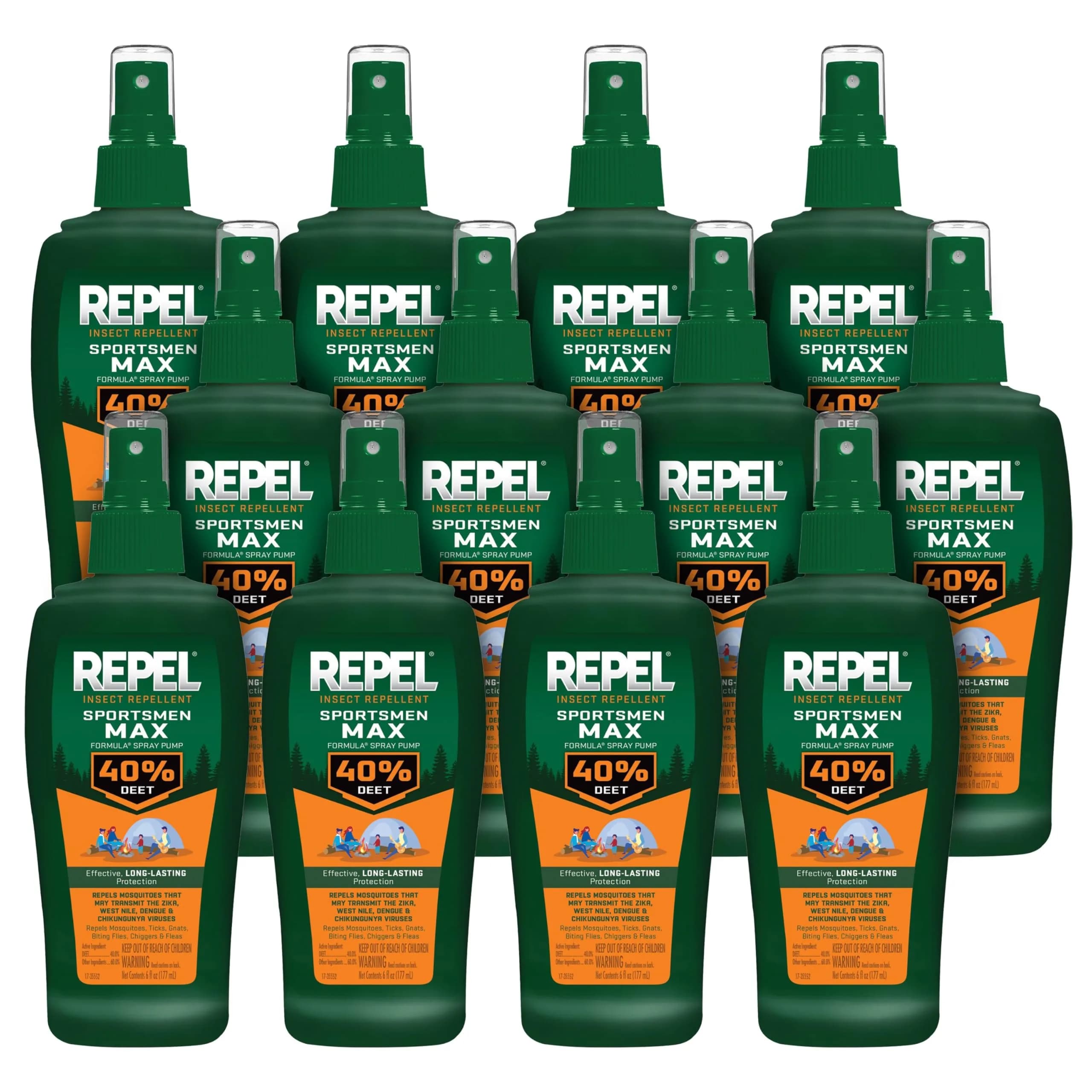 Repel Sportsmen Max Formula Pump Spray 40% DEET Insect Repellent 180ml (6 Fl Oz) | EPA Registered for Mosquitoes & Ticks - main product image