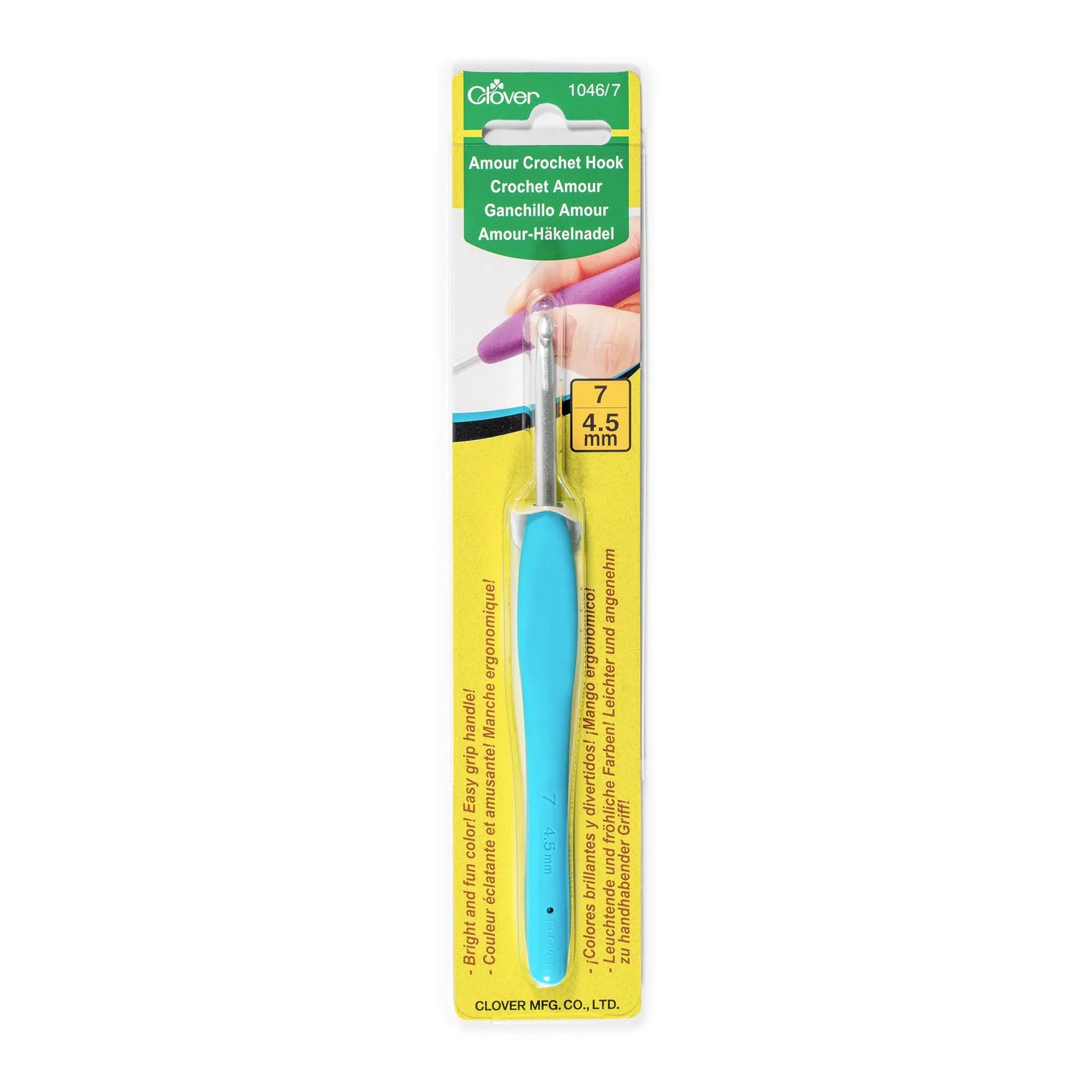 Clover Amour Crochet Hook Size 7 | Smooth, Ergonomic, 4.5mm | Stress-Free Crochet