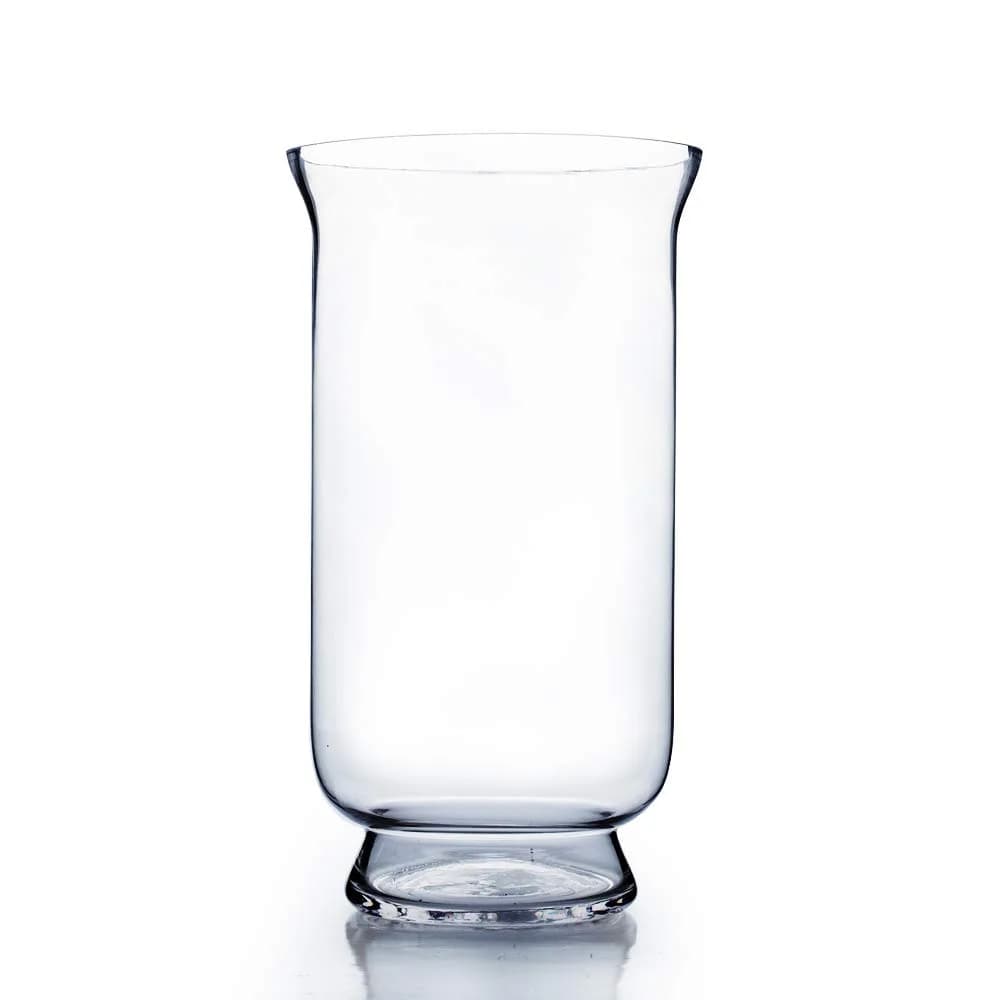 WGVI Unique Bouquet Vase, 8" W, 15" H, Clear Tall Hurricane Glass Candle Holder, Floral Planter Terrarium, Home Wedding Event Decor, 1 Piece (VHV0815) | Elegant Handblown Glass - main product image