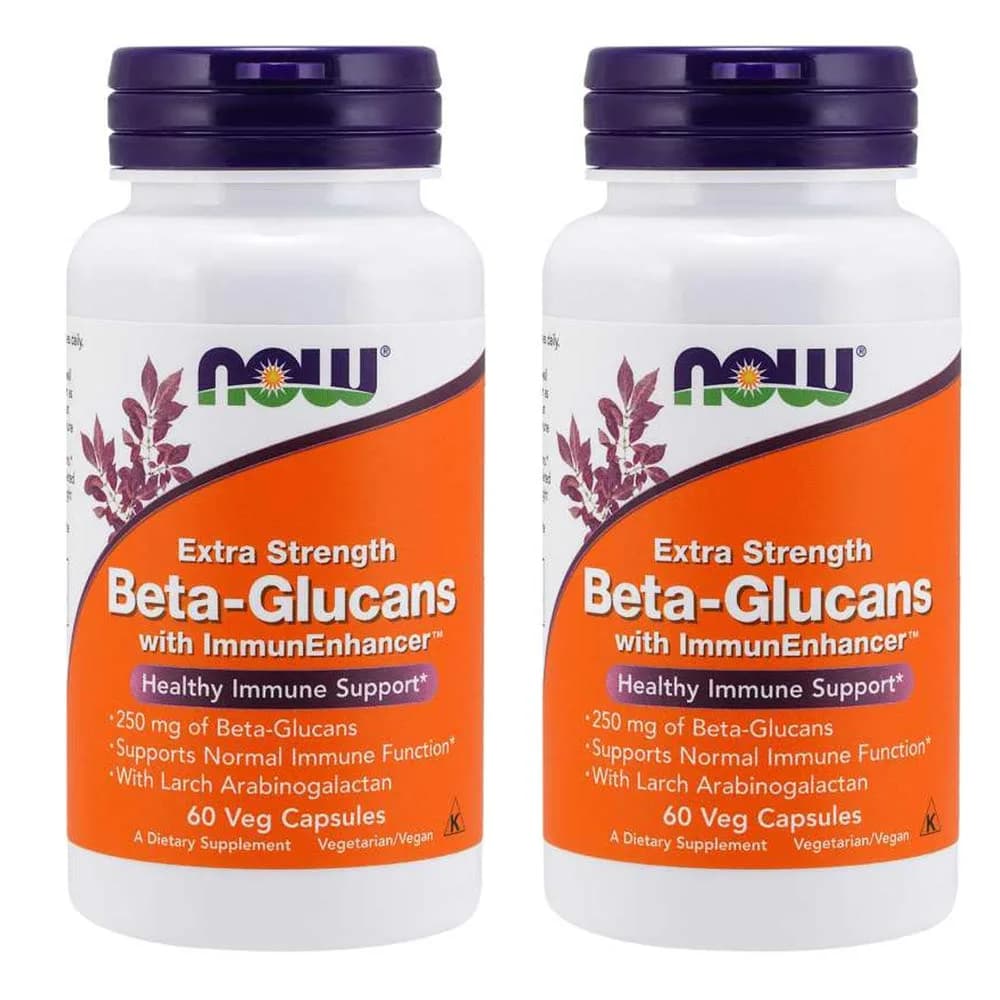 NOW Foods Beta-Glucans with ImmunEnhancer 500 mg (120 VegiCaps) | Supports Normal Immune Function - main product image