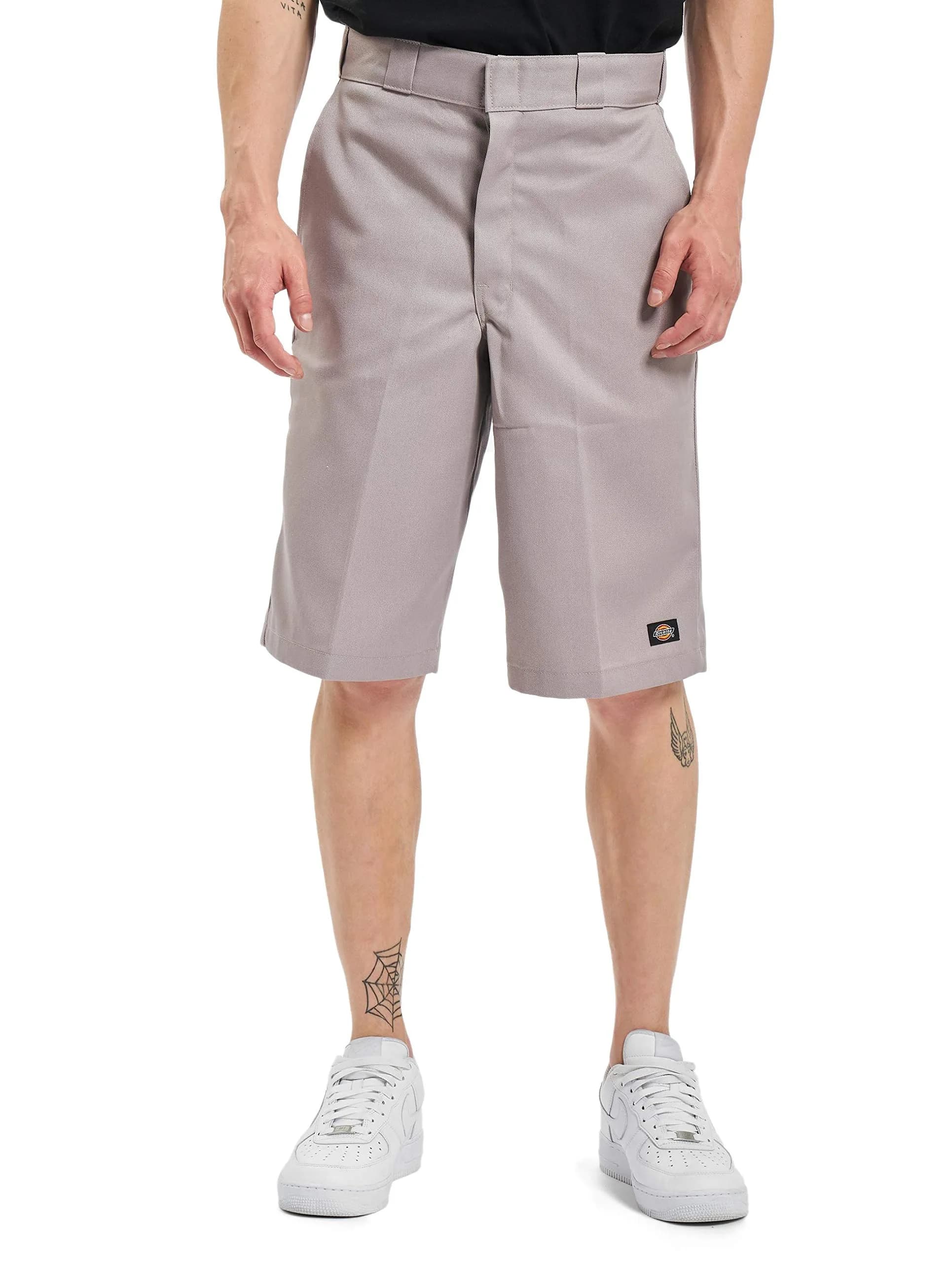 Dickies Men’s 13-Inch Loose Fit Work Shorts – Durable Outdoor Uniform Shorts with Multi-Pockets for Men on The Job, Silver Gray, 48