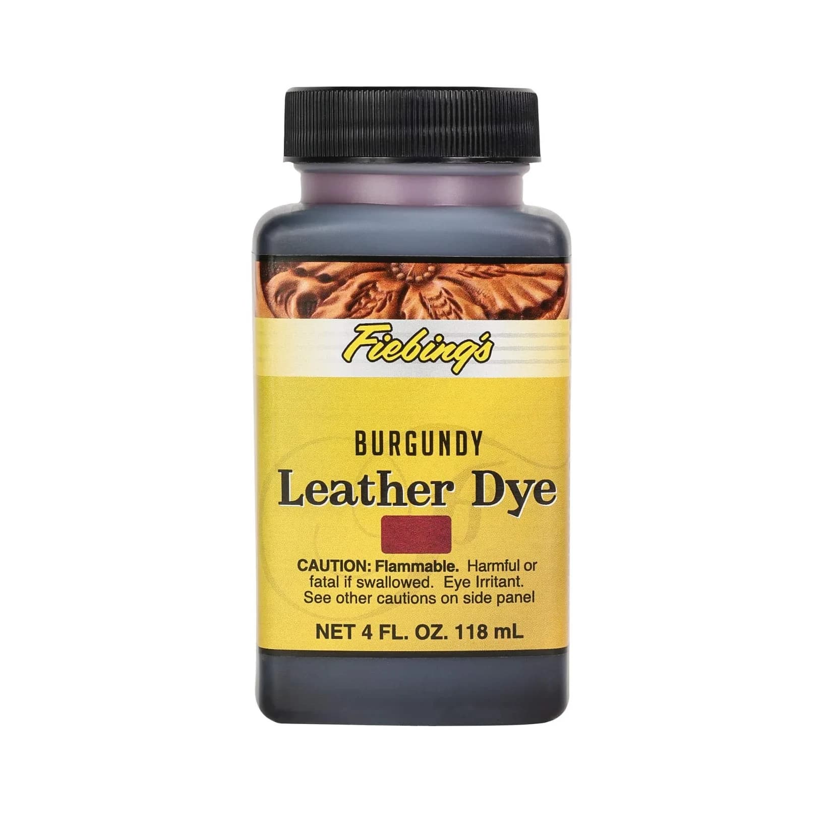 Fiebing's Burgundy Leather Dye 118ml (4 fl oz) - Alcohol-Based Penetrating Dye for Leather & Wood - main product image
