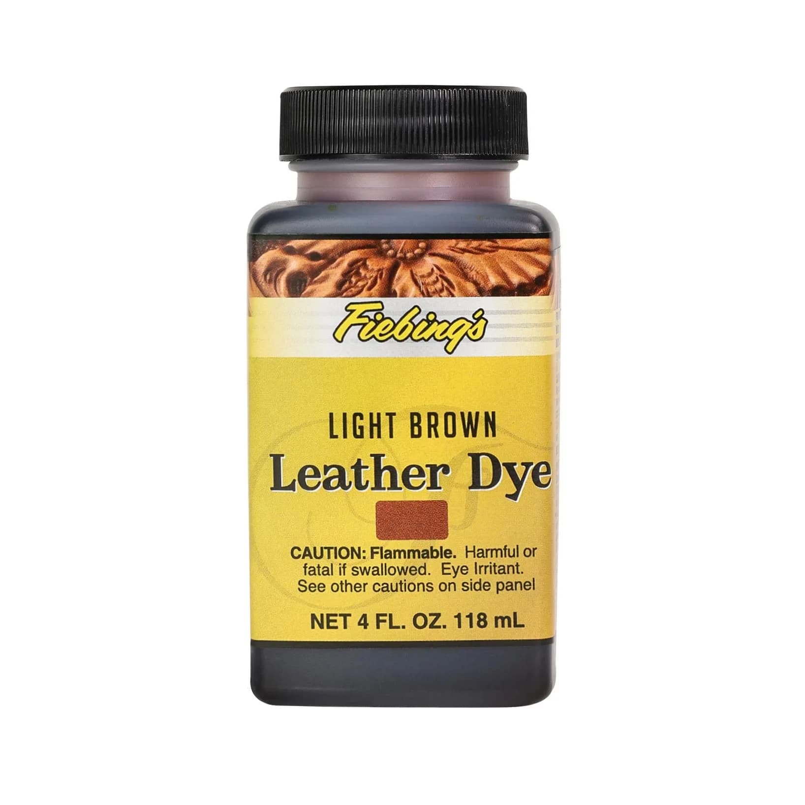Fiebing's Leather Dye Light Brown 118ml (4 fl oz) | Alcohol-Based Penetrating & Permanent Leather Dye - main product image