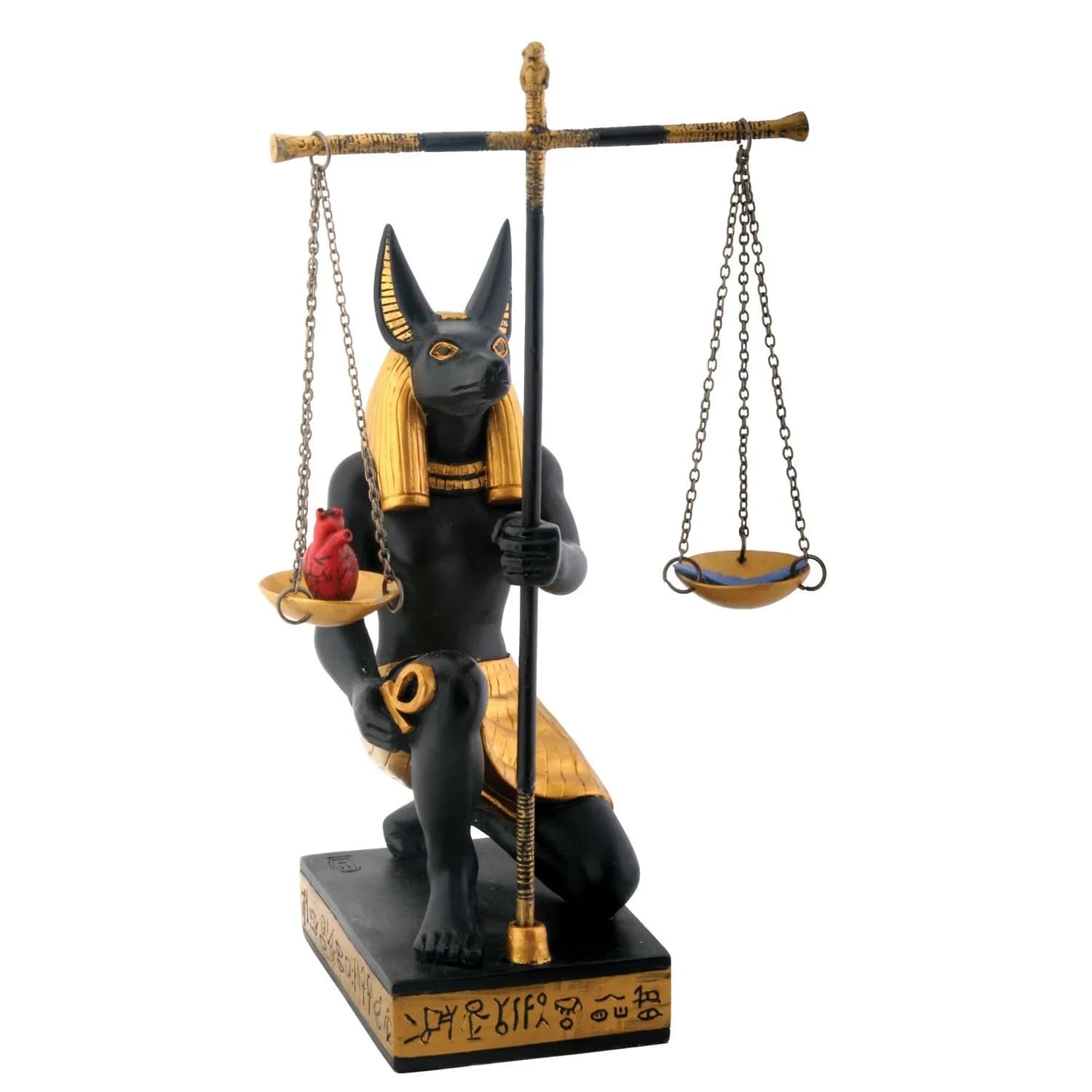 SUMMIT COLLECTION Black and Gold Anubis Scales of Justice Egyptian Statuette 19.05cm (7.5in) | Traditional Home Decor Sculpture - main product image