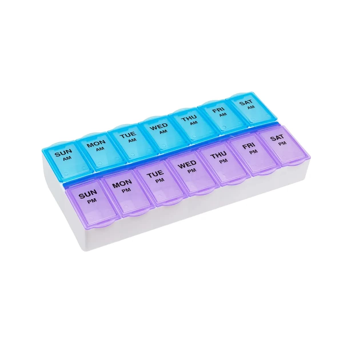 EZY DOSE Weekly AM/PM Pill Organizer Medium Medicine Case Green | 14 Compartments