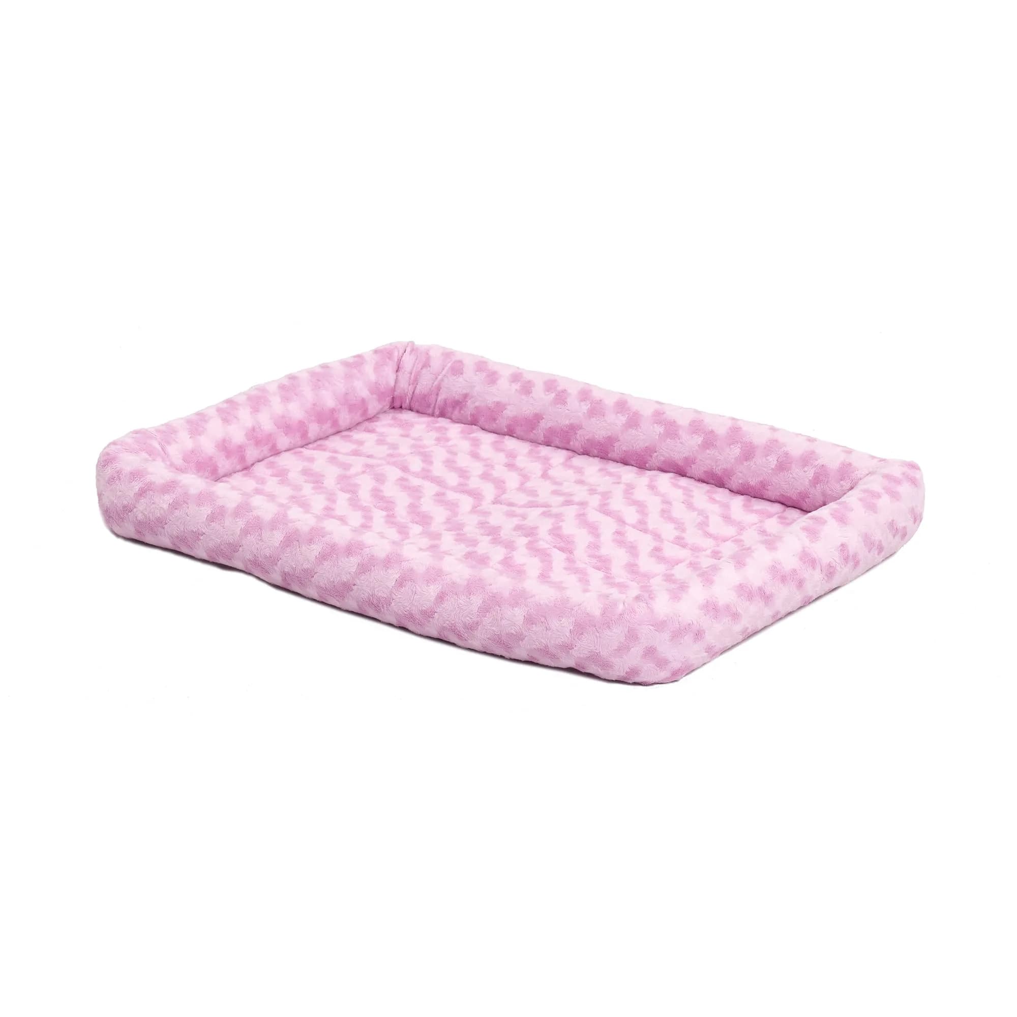MidWest Homes for Pets QuietTime Bolster Dog Bed 45.7cm (18 Inch) | Plush Pink Crate Mat for Toy Breeds & Cats - main product image