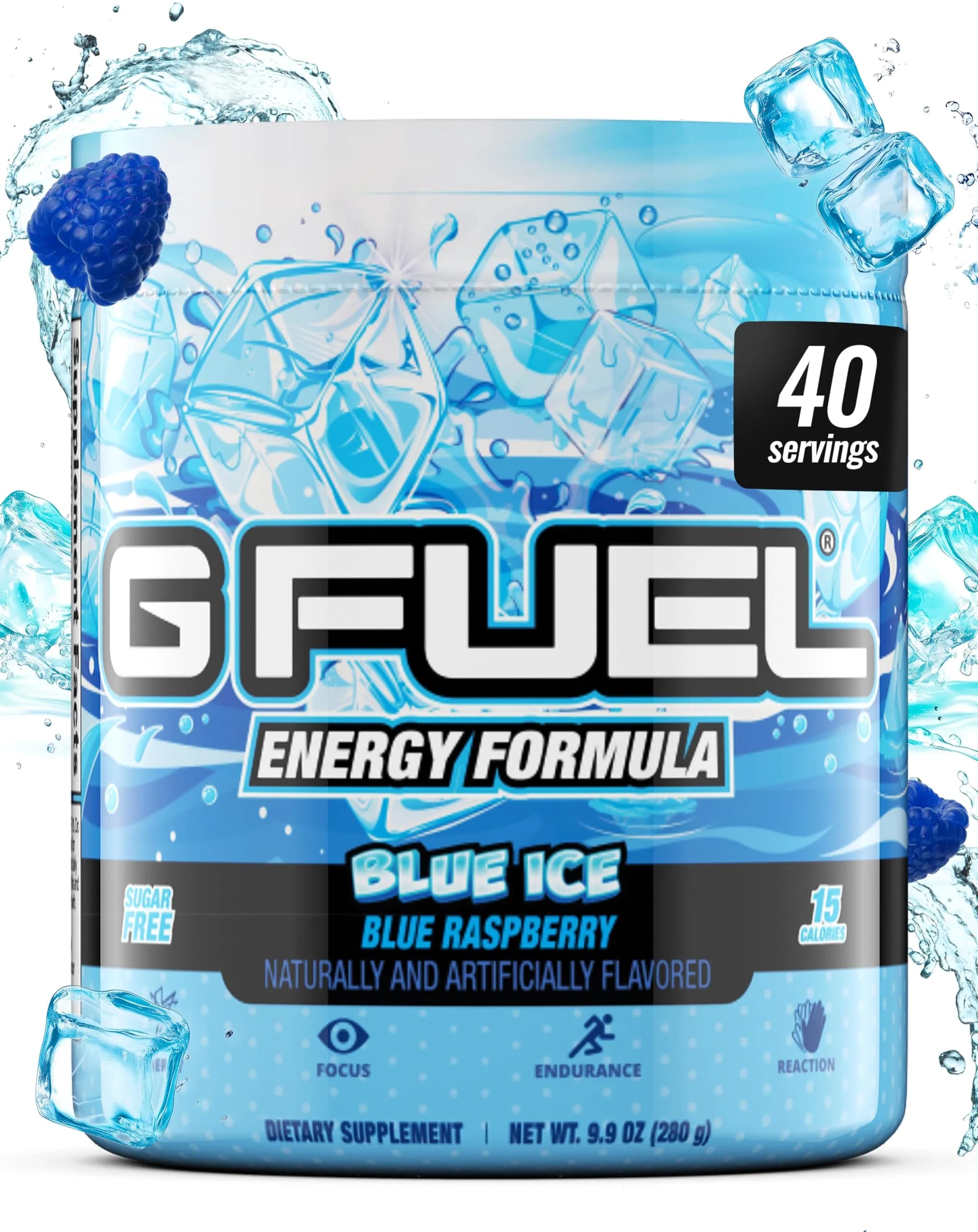 G Fuel Blue Ice Energy Drink Powder, 9.8kg (40 Servings) | Sugar Free Focus Amino with Antioxidants