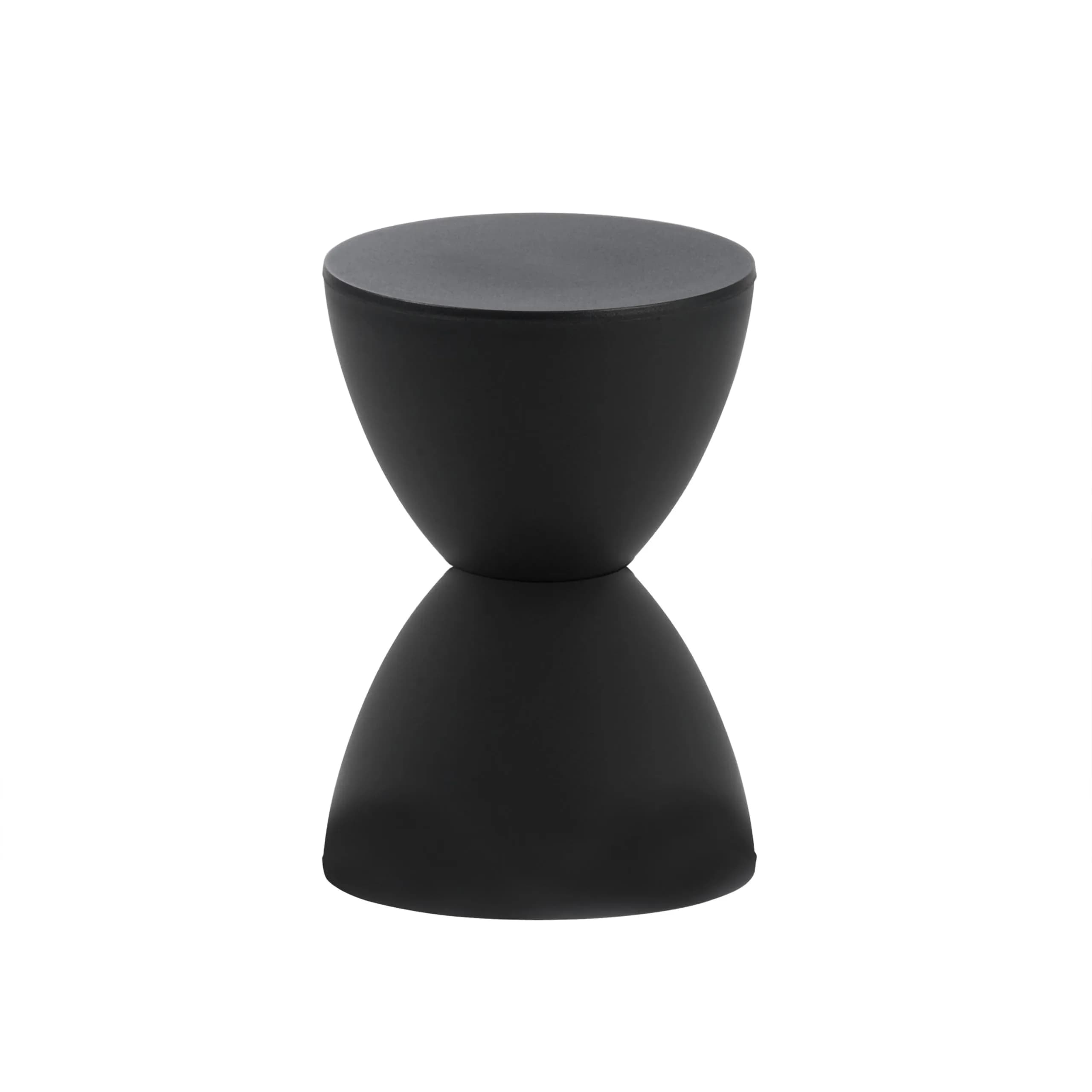 Euro Style Sallie Indoor/Outdoor Stool or End Table | Modern Hourglass Accent Style | UV- Protected Plastic 11.5in Diameter