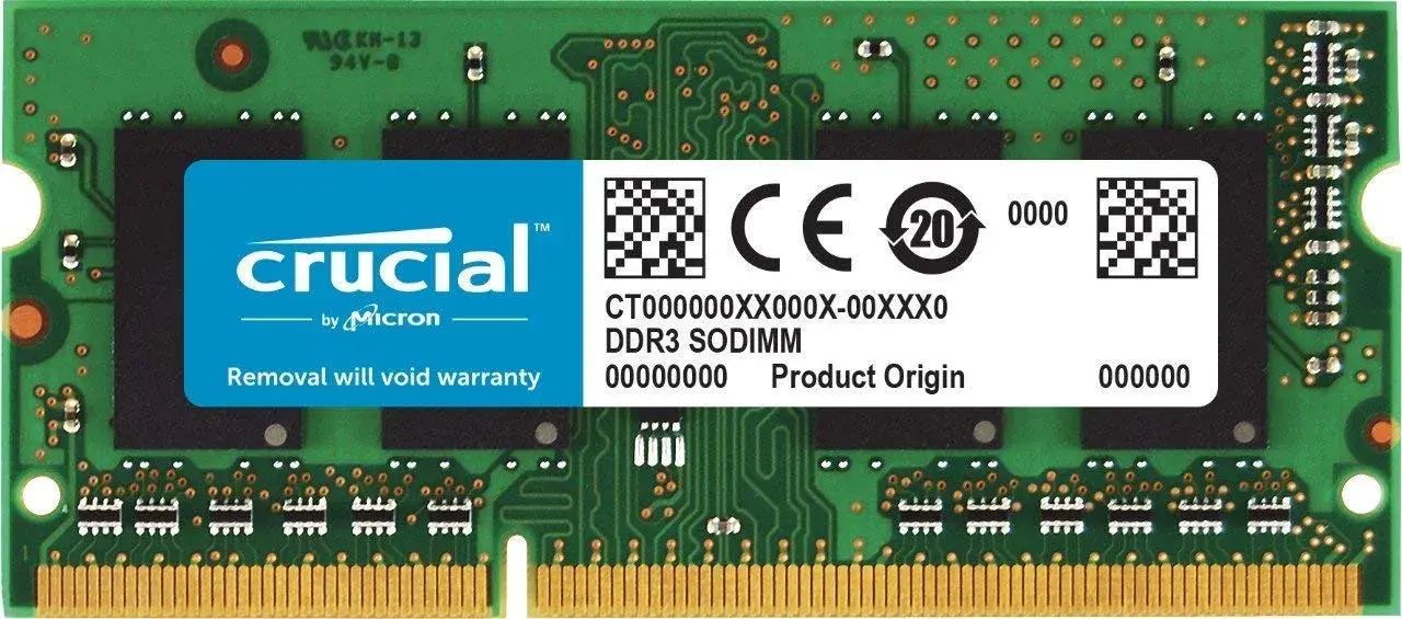 Crucial 4GB DDR3 1600 MHz CL11 Laptop Memory CT51264BF160BJ | 4GB (4096MB) DDR3L SODIMM - main product image