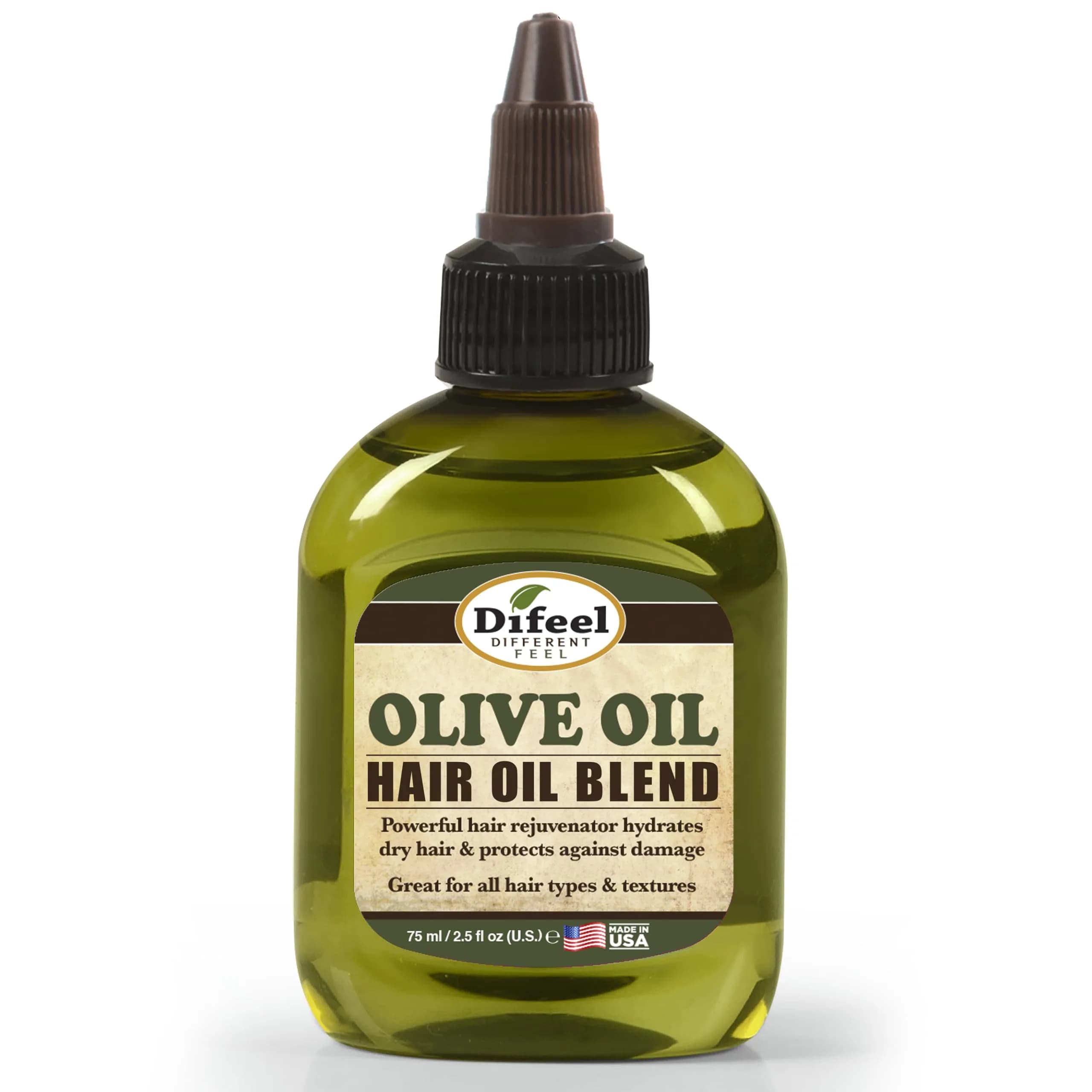 Difeel Olive Hair Oil Blend 74ml (2.5 Fl Oz) | Hydrates Dry Hair