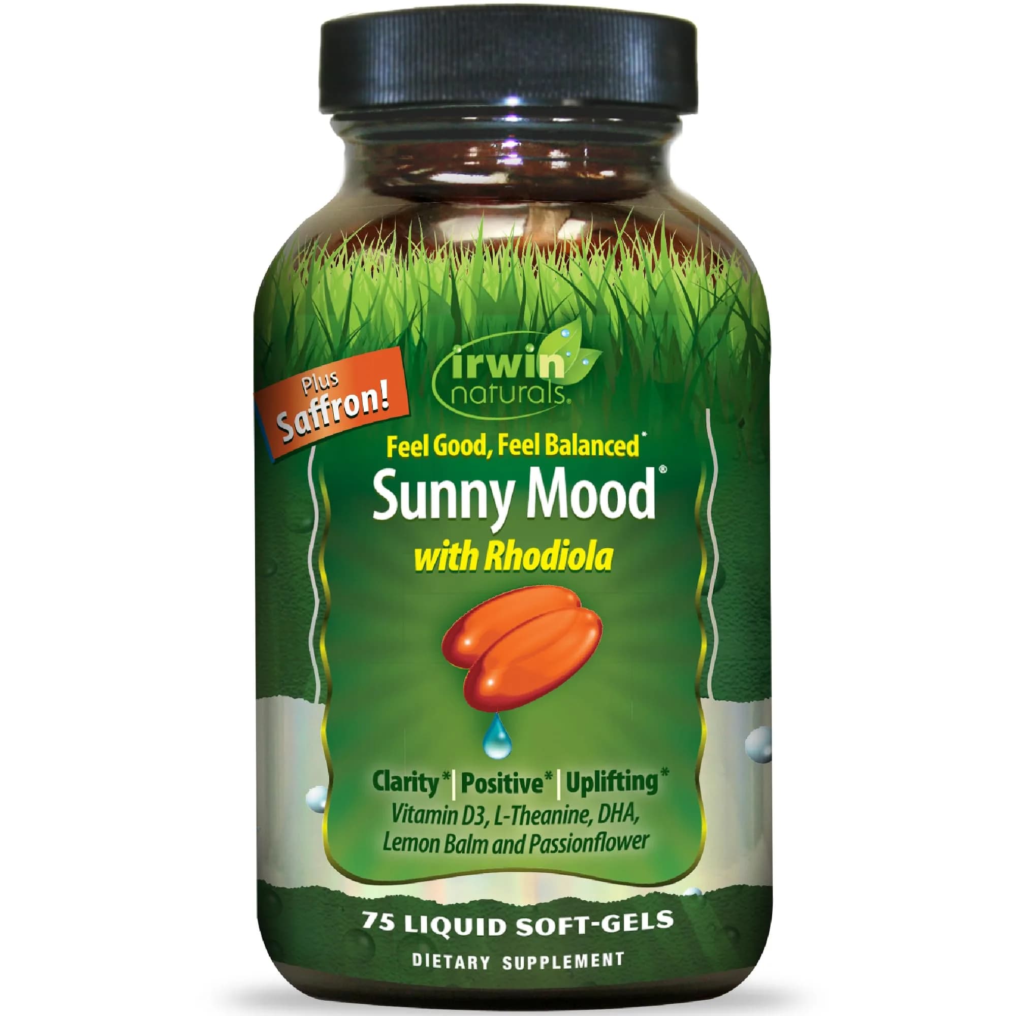 Irwin Naturals Sunny Mood Emotional Balance & Mood Support | 75 Softgels for Positive Mood & Stress Relief