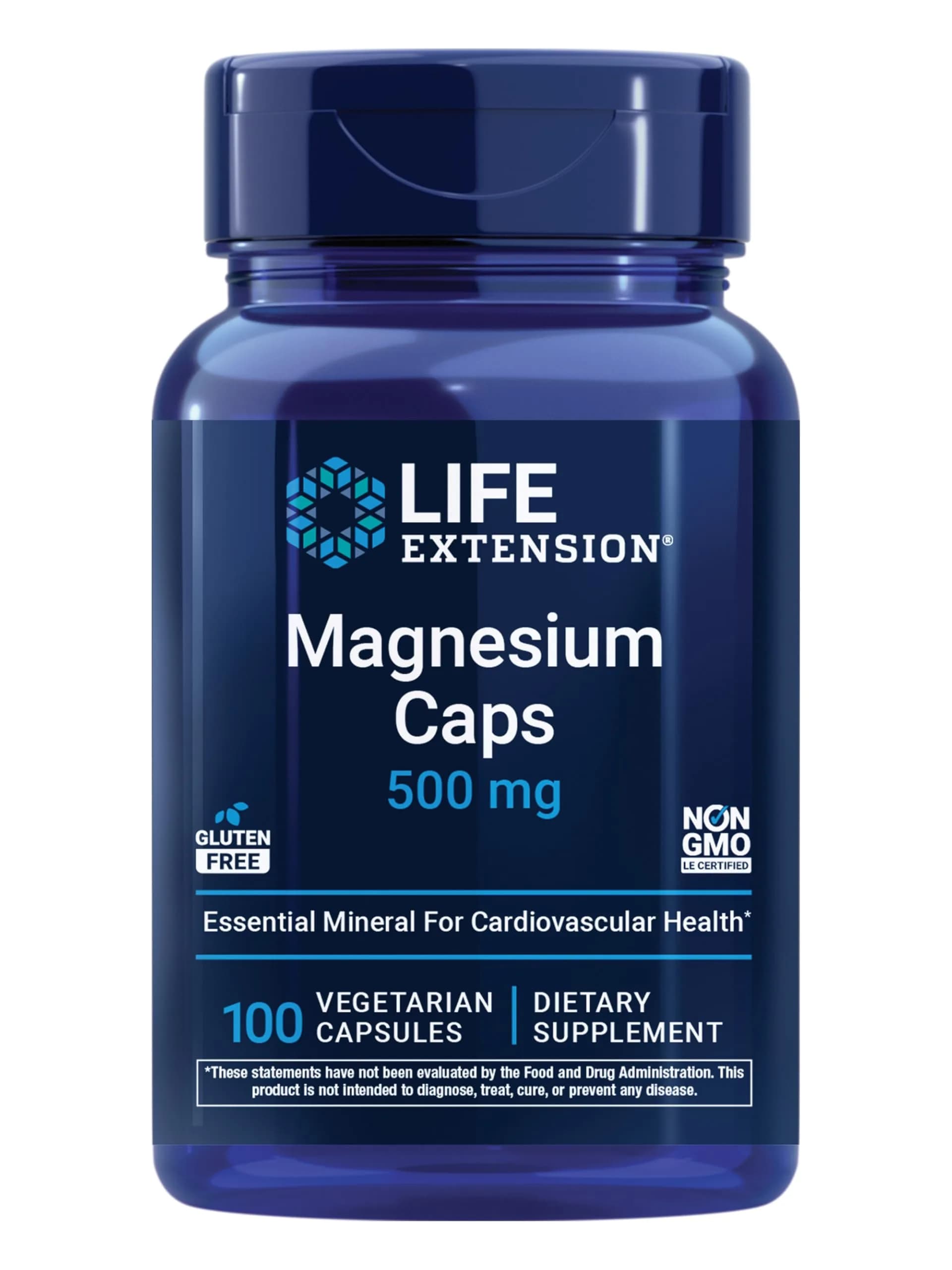 Life Extension Magnesium Caps, 500 mg | Supports Heart, Bones & Brain