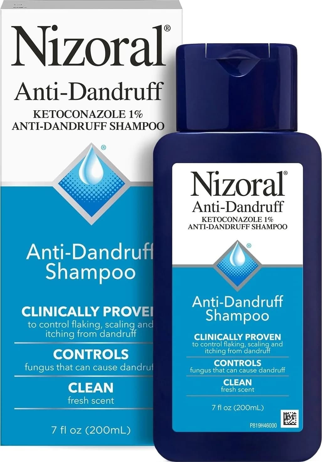 Nizoral Anti-Dandruff Shampoo with 1% Ketoconazole, 200ml (7 Fl Oz) | Controls Scalp Fungus - main product image