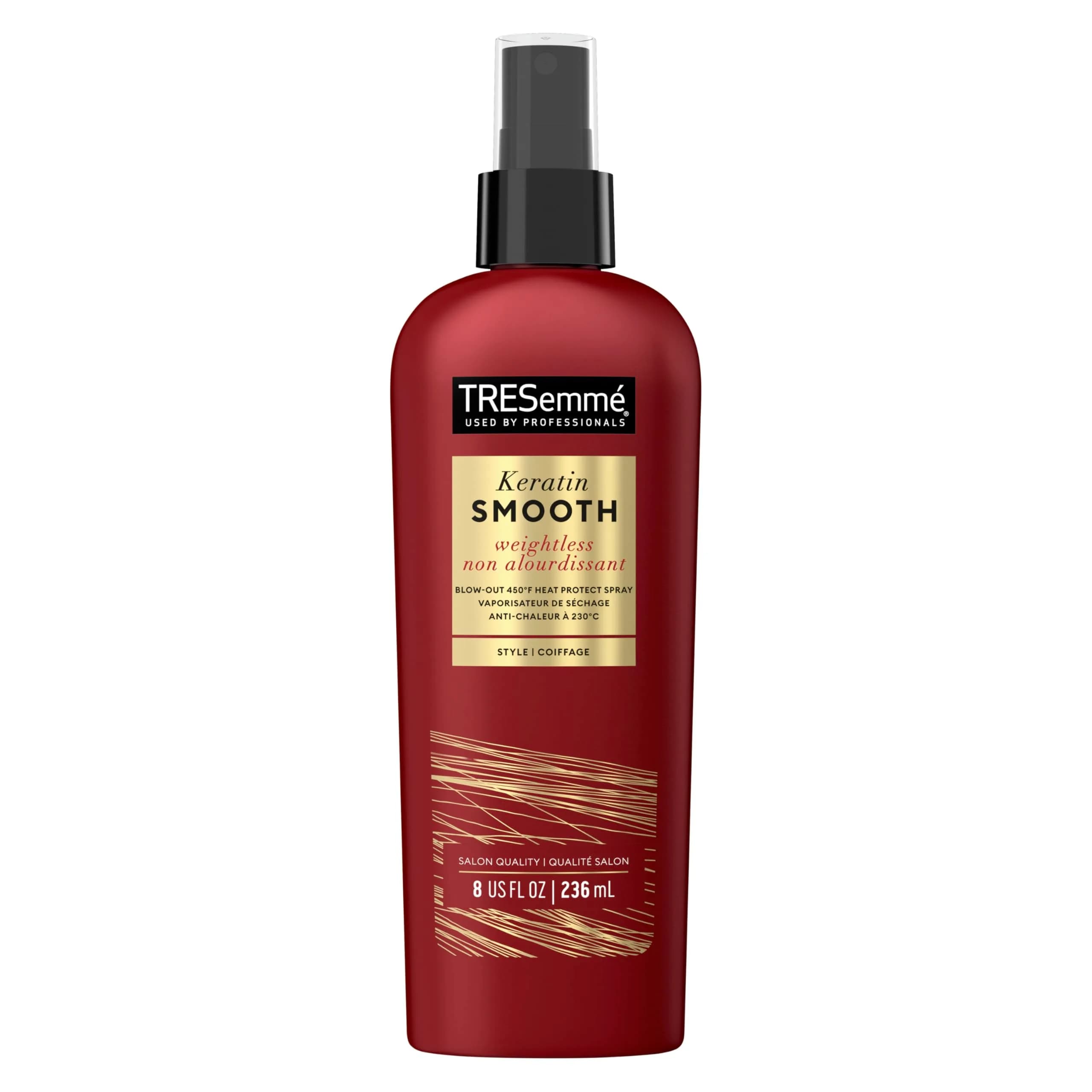 TRESemmé Heat Protection Spray, Keratin Smooth 235ml (8 Fl Oz) | Shields Hair from Heat Up to 450°F