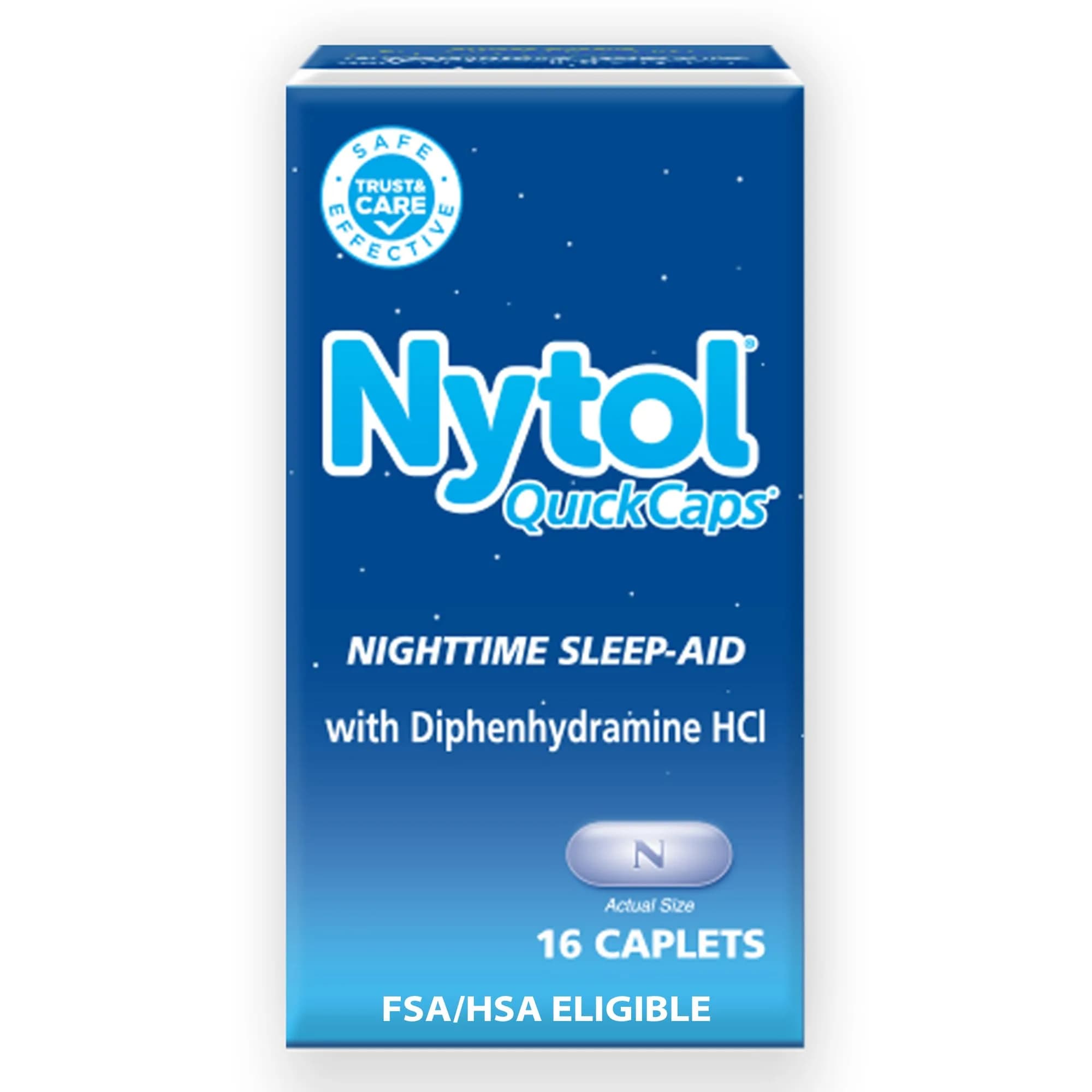 Nytol Nighttime Sleep-Aid Caplets 16 Count | Fast-Acting Diphenhydramine HCl Sleep Support