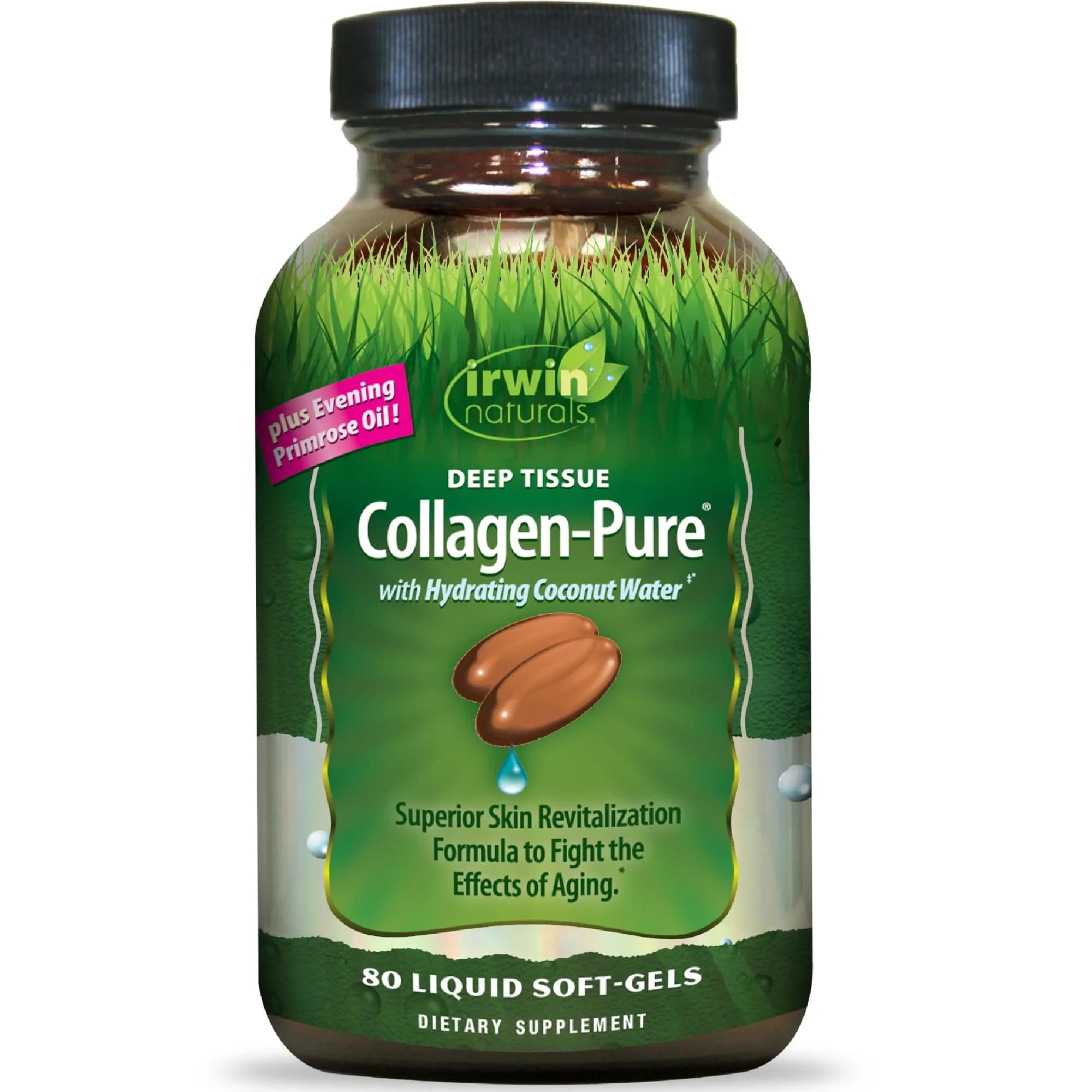 Irwin Naturals Deep Tissue Collagen-Pure Connective Tissue Support | 80 Softgels for Joints & Skin - main product image