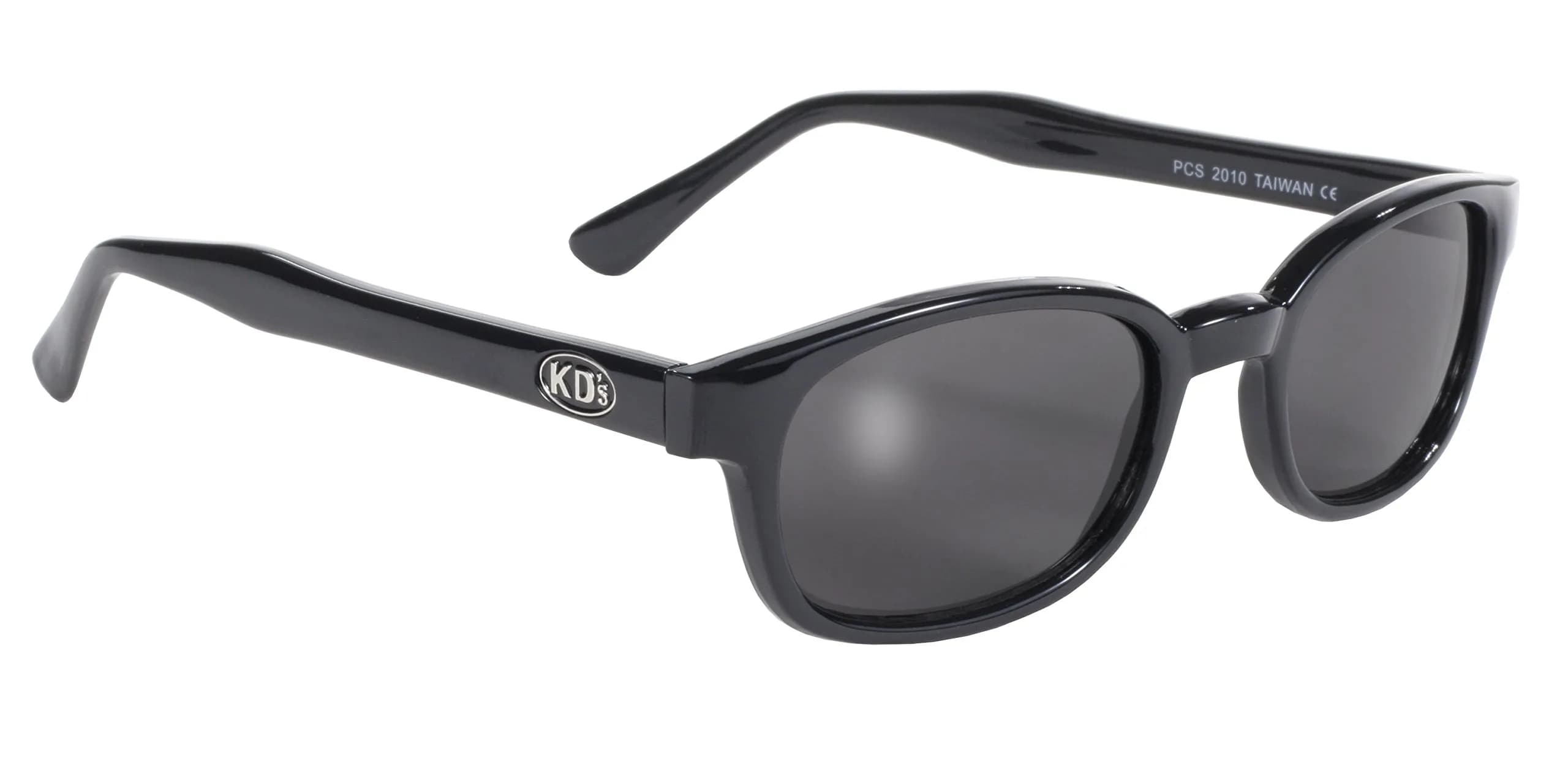 Pacific Coast Original KD's Biker Sunglasses (Black Frame/Smoke Lens) | Wrap-Around Polarized Polycarbonate - main product image