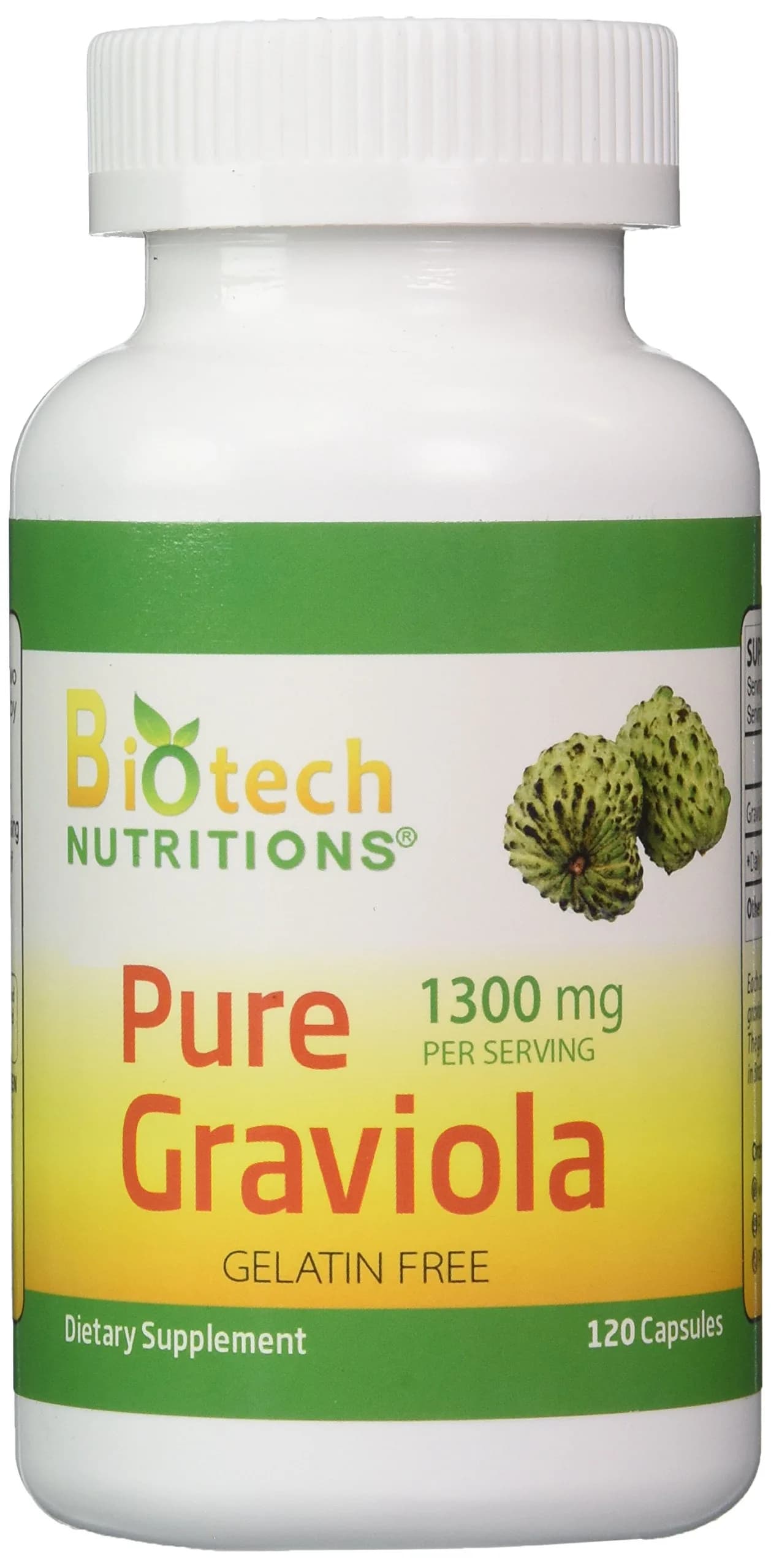 Biotech Nutritions Graviola Capsules 1300mg (120 Count) - main product image