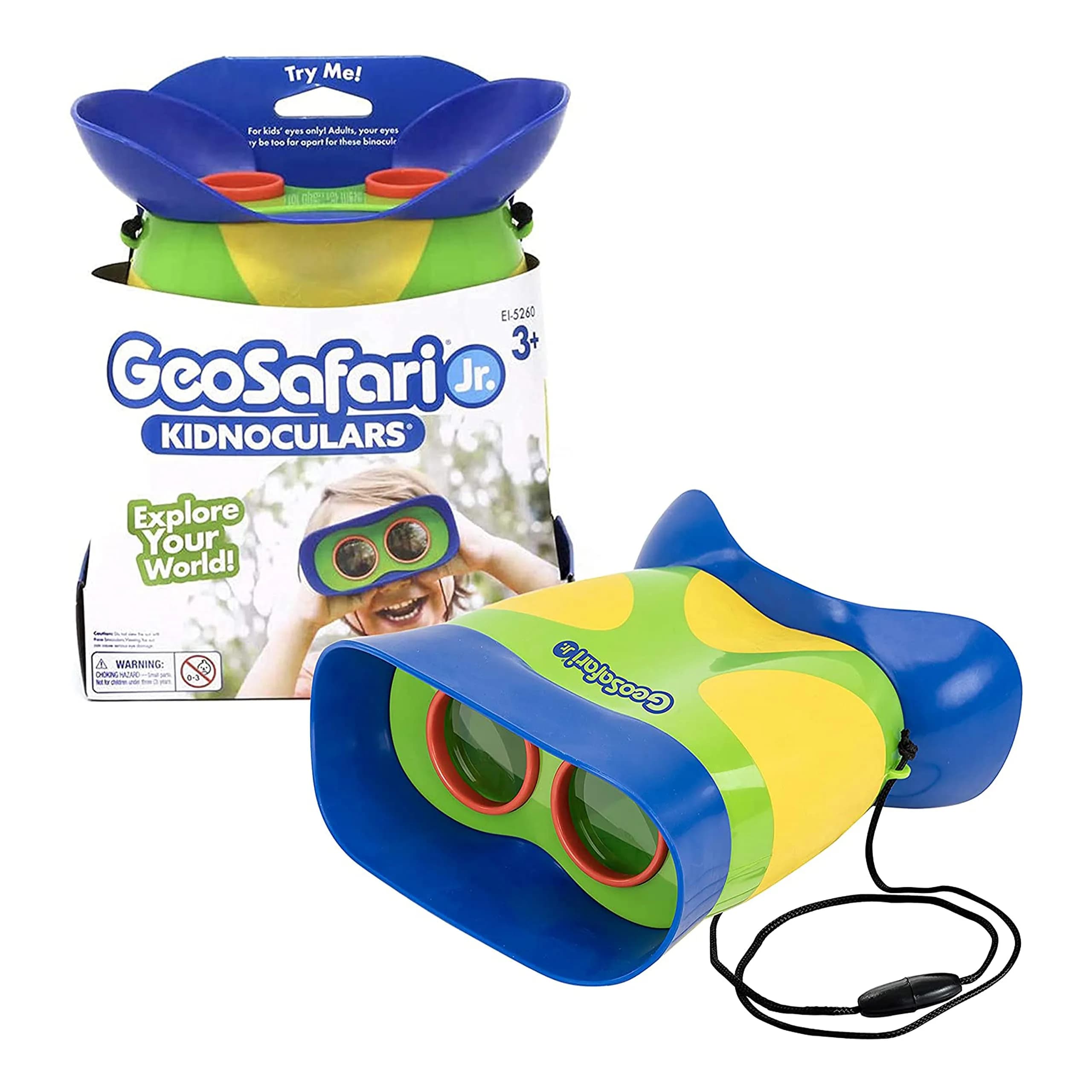 Educational Insights GeoSafari Kidnoculars - Toy Binoculars for Kids, Toddler Camping and Nature Toys, 2x Magnification, Green - main product image
