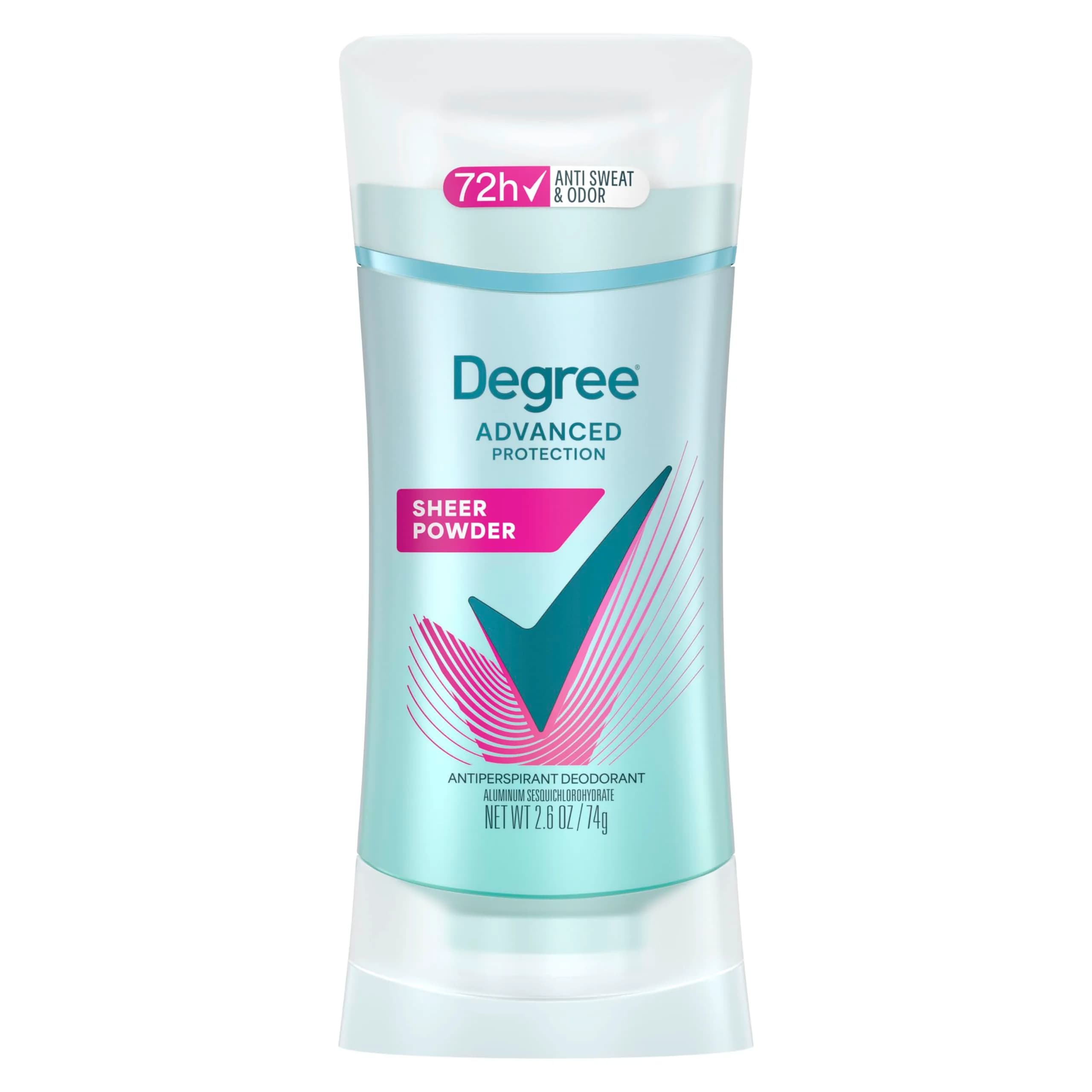 Degree Sheer Powder Advanced Protection Antiperspirant Deodorant for Women, 2.6 oz | 72-Hour Sweat & Odor Control, Body Heat Activated - main product image