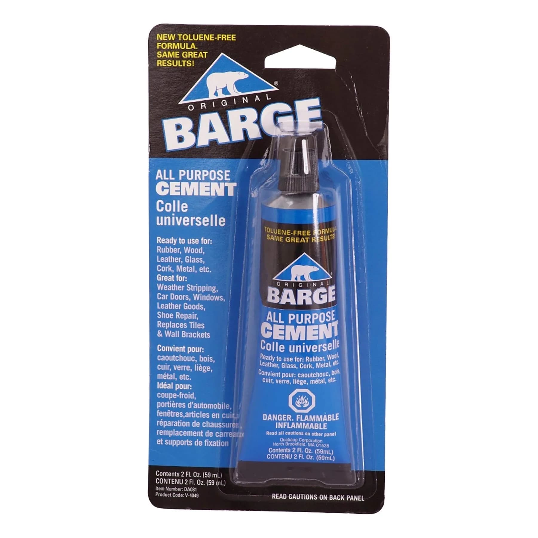 Barge All-Purpose TF Cement 2 oz (59 ml) | Industrial Strength Adhesive for Rubber, Leather, Wood, Glass, Metal - main product image