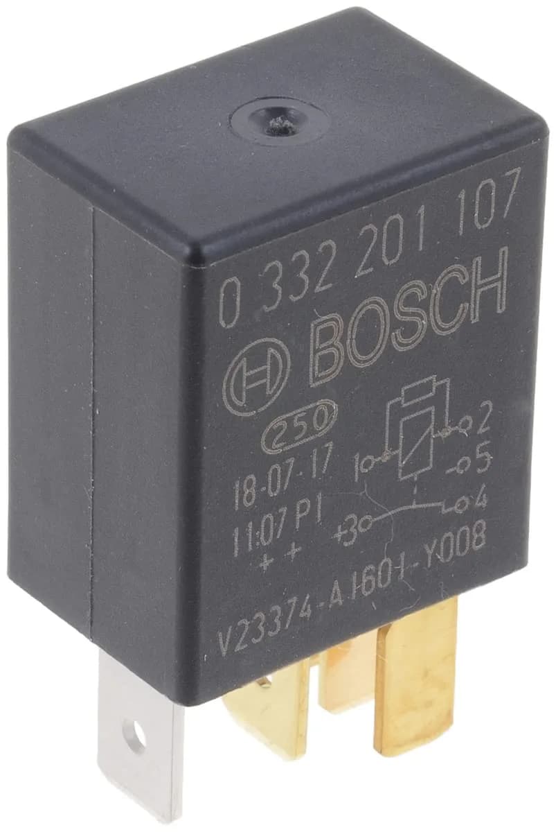 Bosch 0332201107 Change Over Micro Relay - 5 Pins, 12V, 30/10A, 10g (0.35oz) | Reliable Switching for Automotive and Industrial Use - main product image