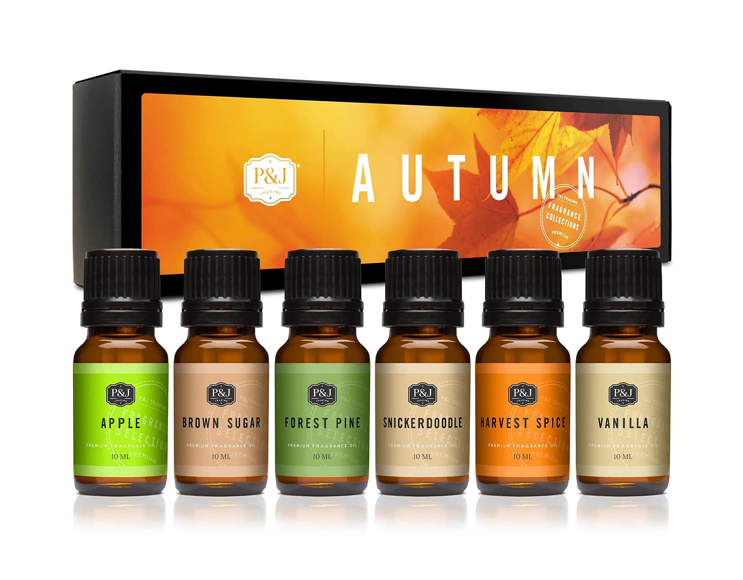 P&J Trading Autumn Scented Oil Set for Candle Making & Diffusers (6 x 10ml Bottles) | IFRA Certified Master Perfumer Blends - main product image