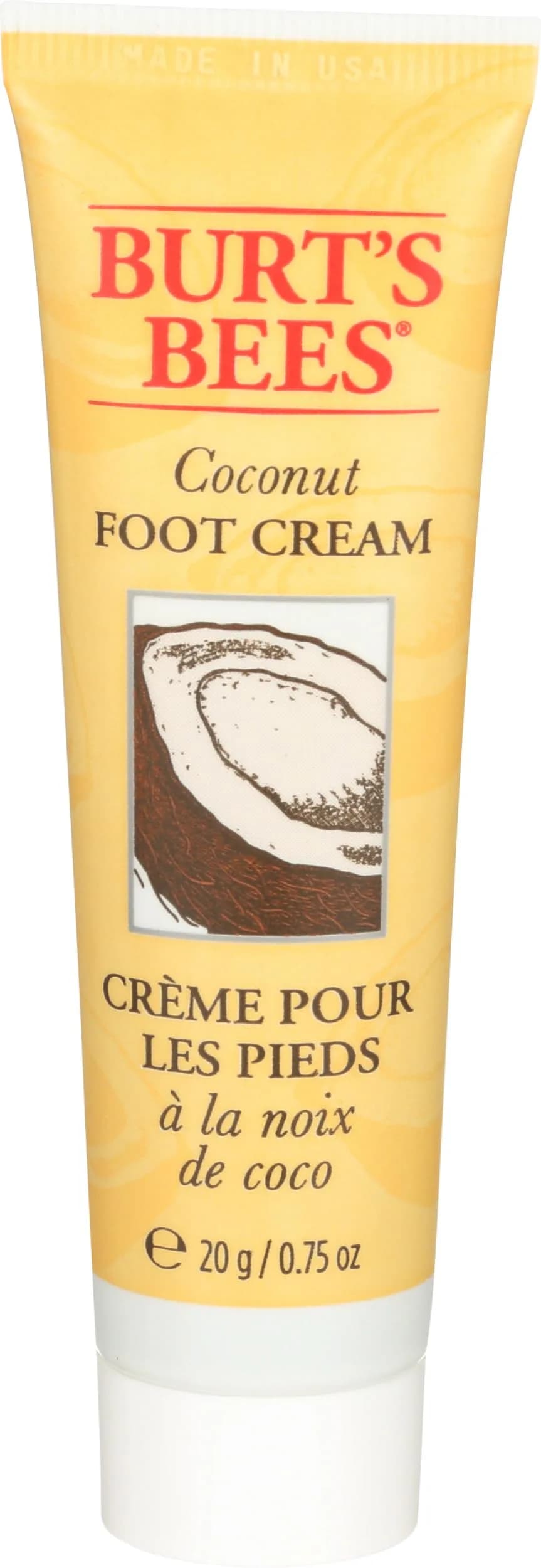 Burt's Bees Coconut Foot Cream 0.75 oz (22 ml) | Deeply Penetrating Emollient Botanical Oils - main product image