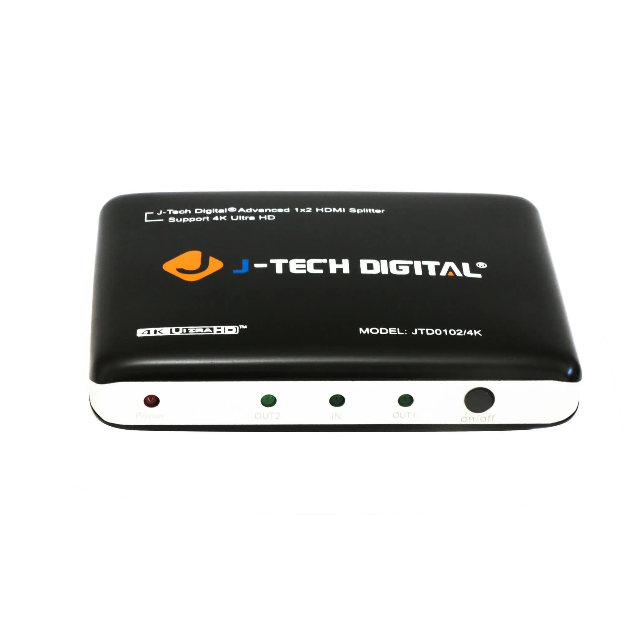 J-Tech Digital 1x2 HDMI Splitter 4K Ultra HD 3840x2160 | Supports 3D & Deep Color - main product image