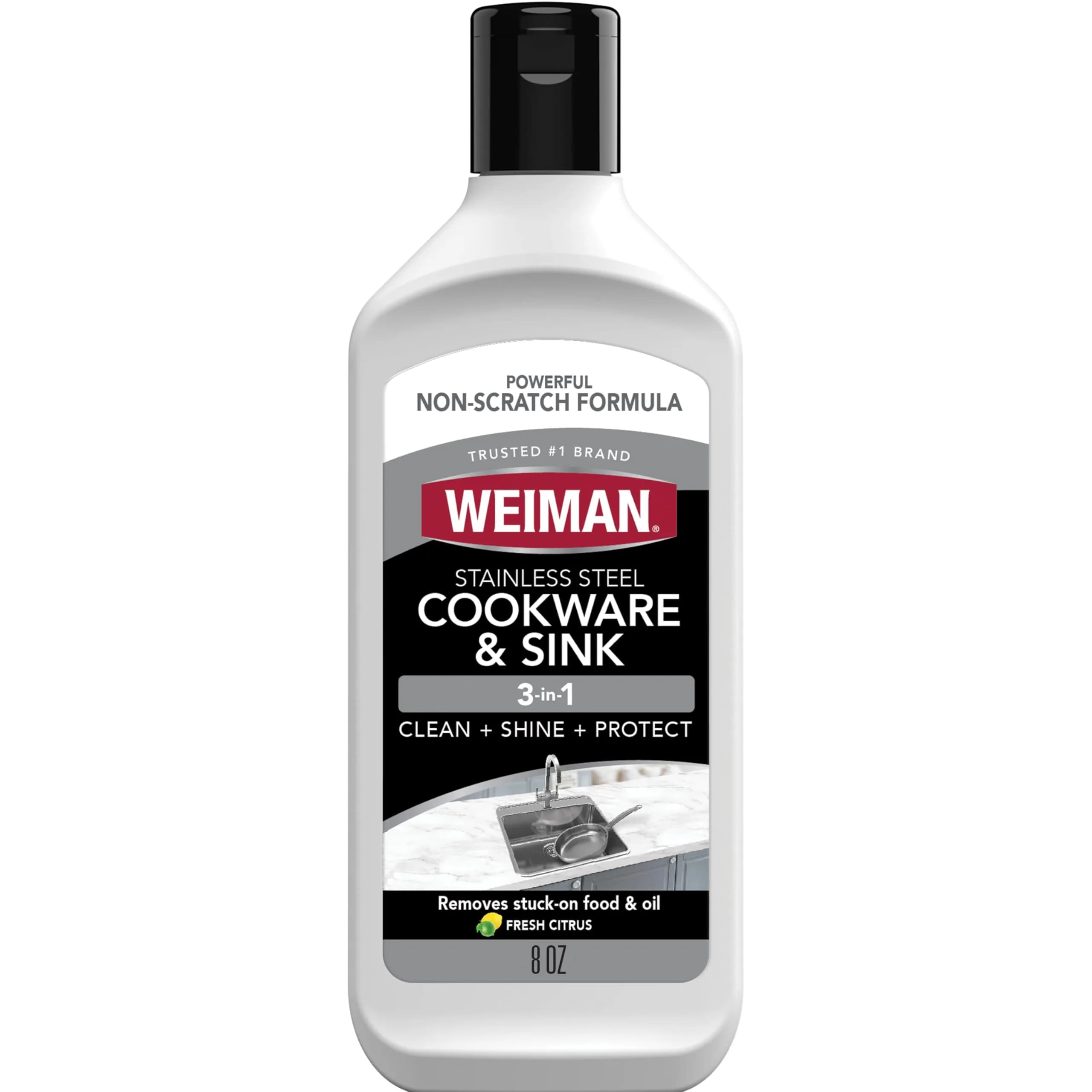 Weiman Stainless Steel Sink & Pots Cleaner Polish 237ml (8 Fl Oz) | Streak-Free Shine for Cookware & Sinks - main product image